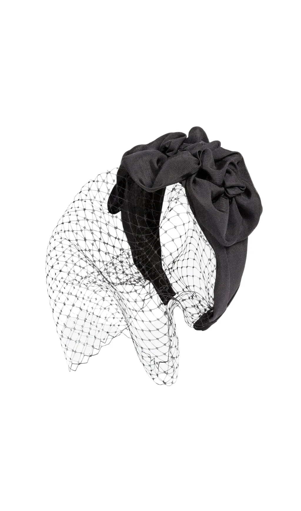 TRIPLE ROSETTE WITH VEIL IN BLACK Gloria Lanvin