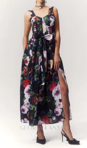 TRUDA MULTICOLOR FLORAL PRINTED MIDI DRESS Gloria Lanvin
