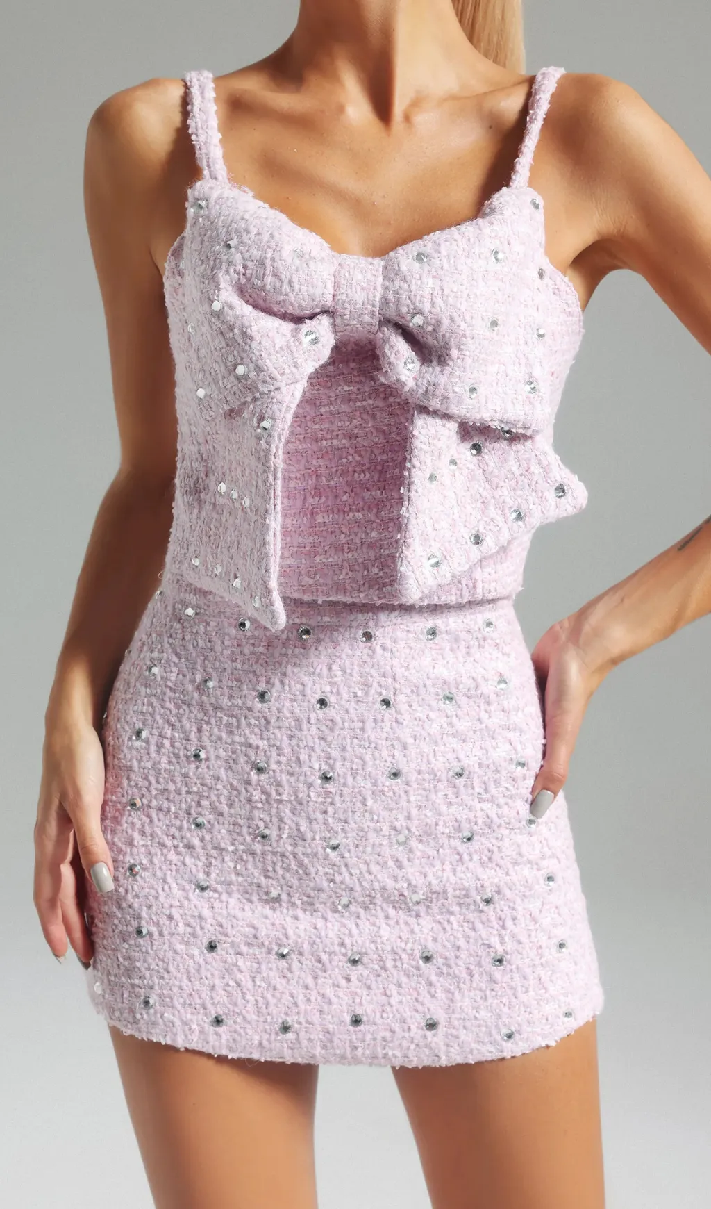 TWEED BOW KNOT SET Gloria Lanvin