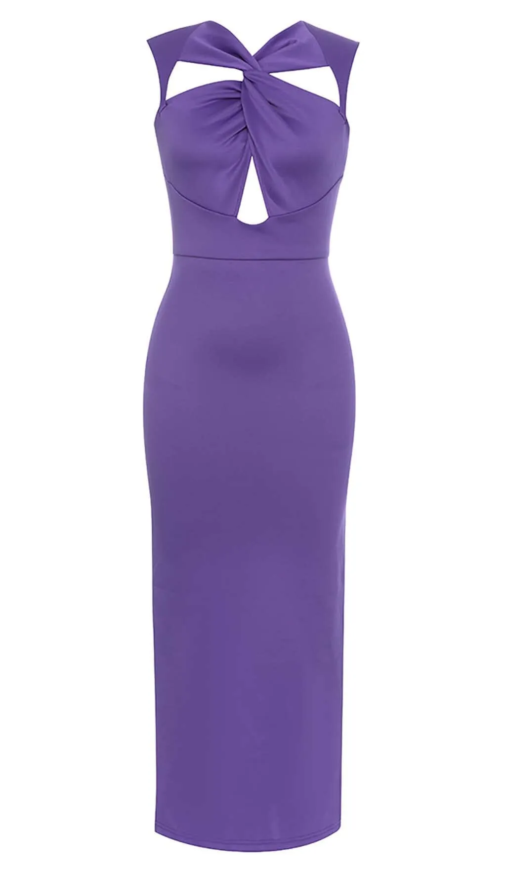 TWIST FRONT CUT OUT MAXI DRESS IN PURPLE Gloria Lanvin