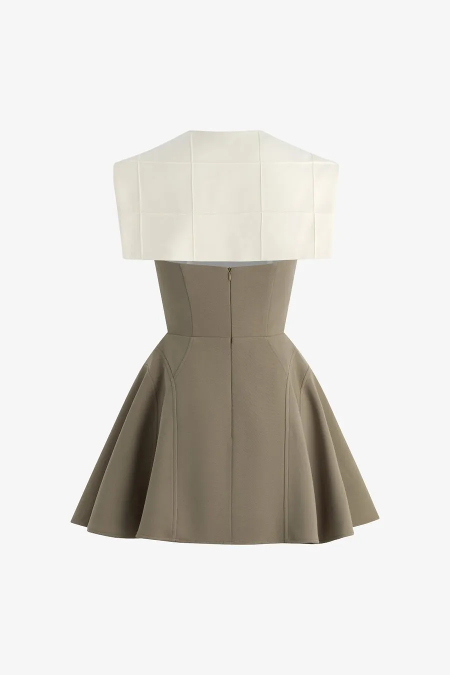 TWO-TONE MINI DRESS IN OLIVE Gloria Lanvin