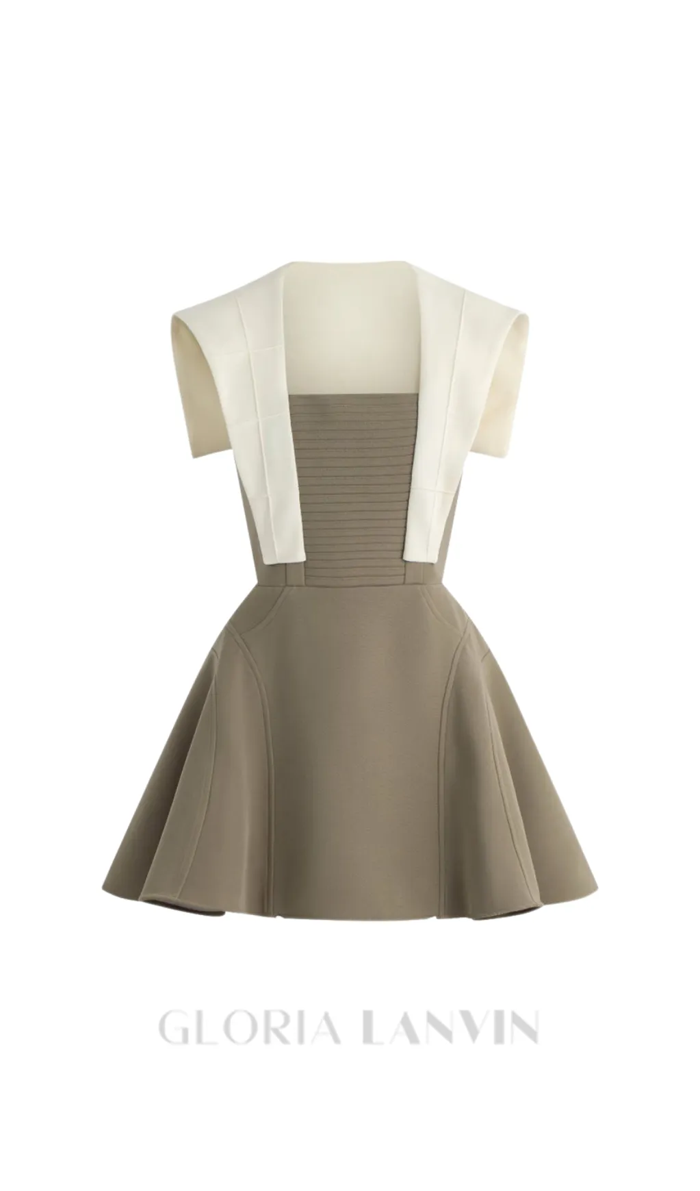 TWO-TONE MINI DRESS IN OLIVE Gloria Lanvin