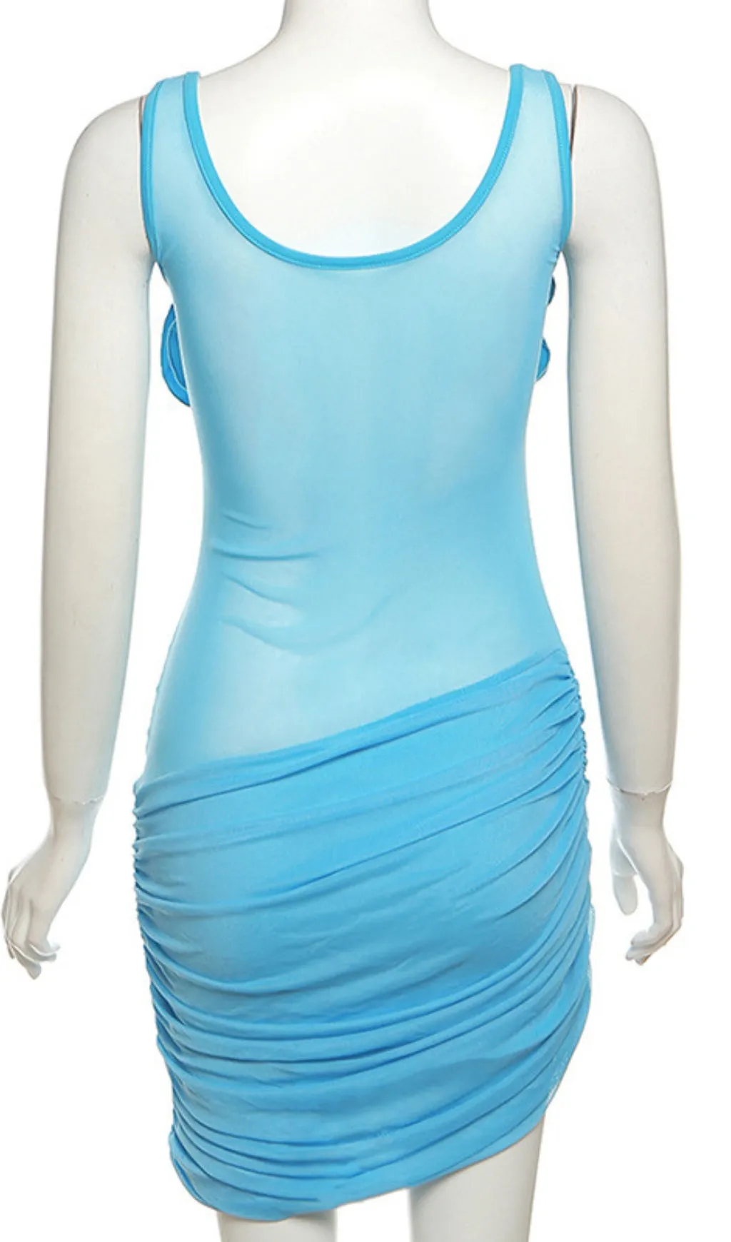 U NECK FLOWER MESH DRESS Gloria Lanvin