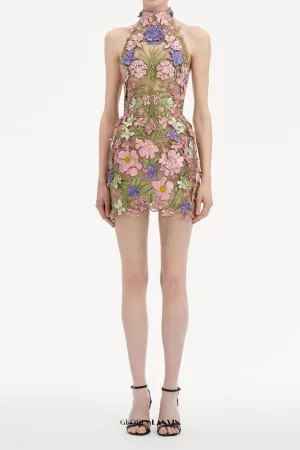 ursula floral print Halter Neck Mini Dress Gloria Lanvin