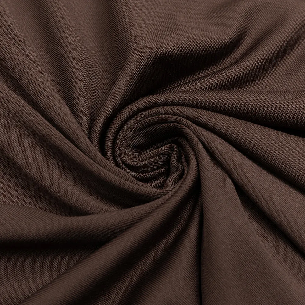 V-NECK BROWN MAXI BODYCON DRESS Gloria Lanvin