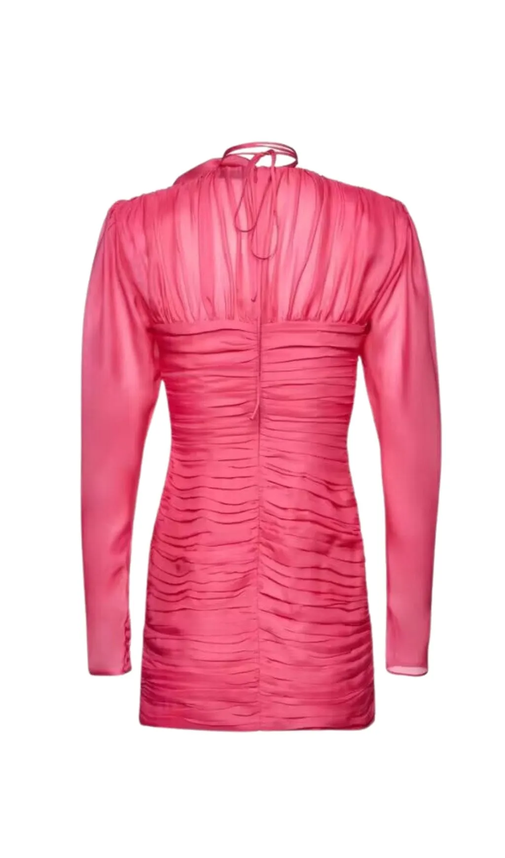 V NECK PINK RUCHED MINI DRESS Gloria Lanvin