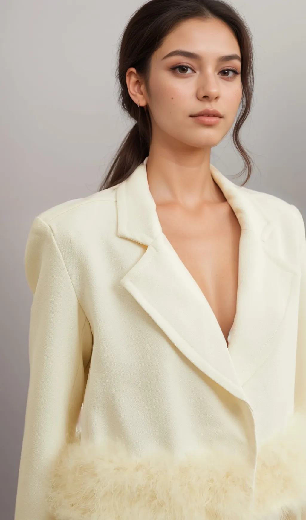 Valrie feather-hem blazer & skirt matching set Gloria Lanvin