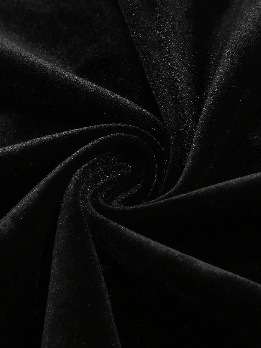 velvet crystal embellished maxi dress in black Gloria Lanvin