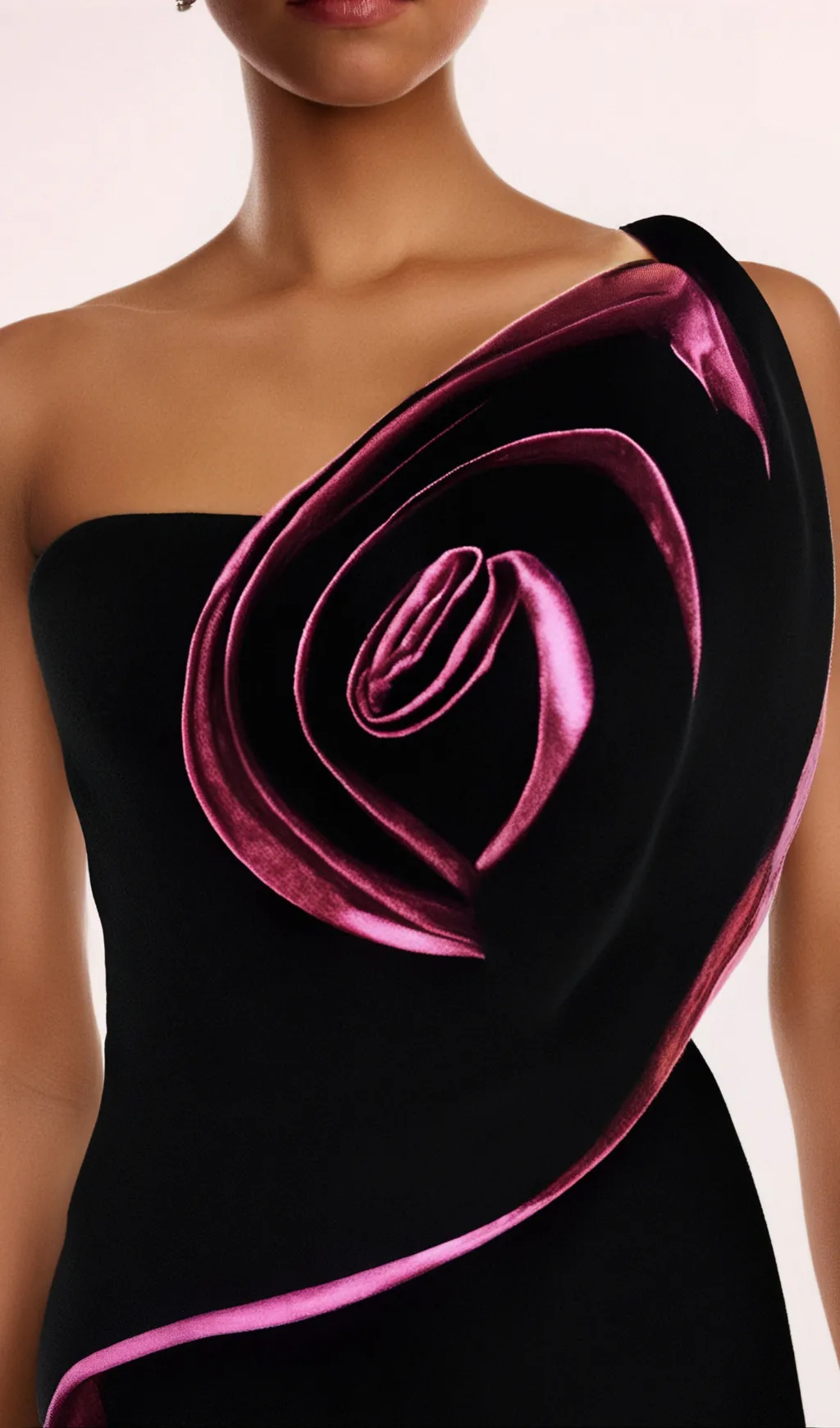 VELVET FLOWER SLIT MAXI DRESS IN BLACK Gloria Lanvin