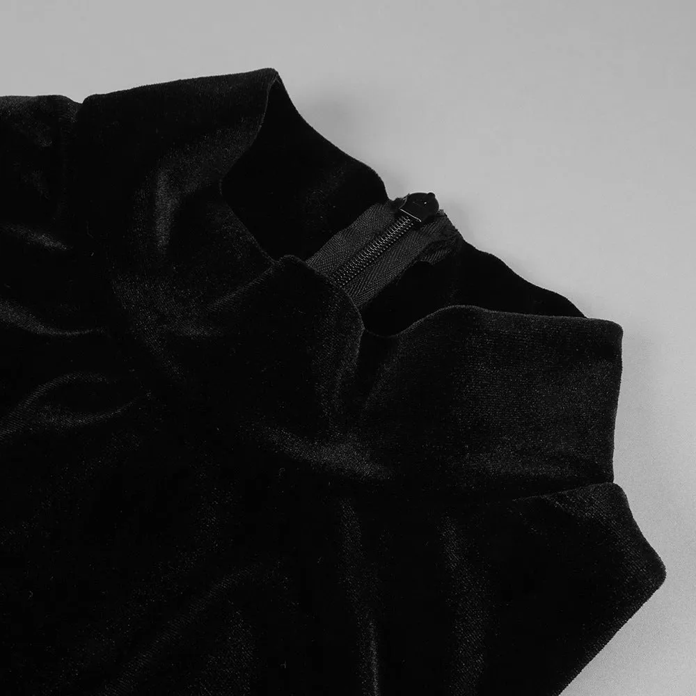 velvet mesh patchwork maxi dress in black Gloria Lanvin