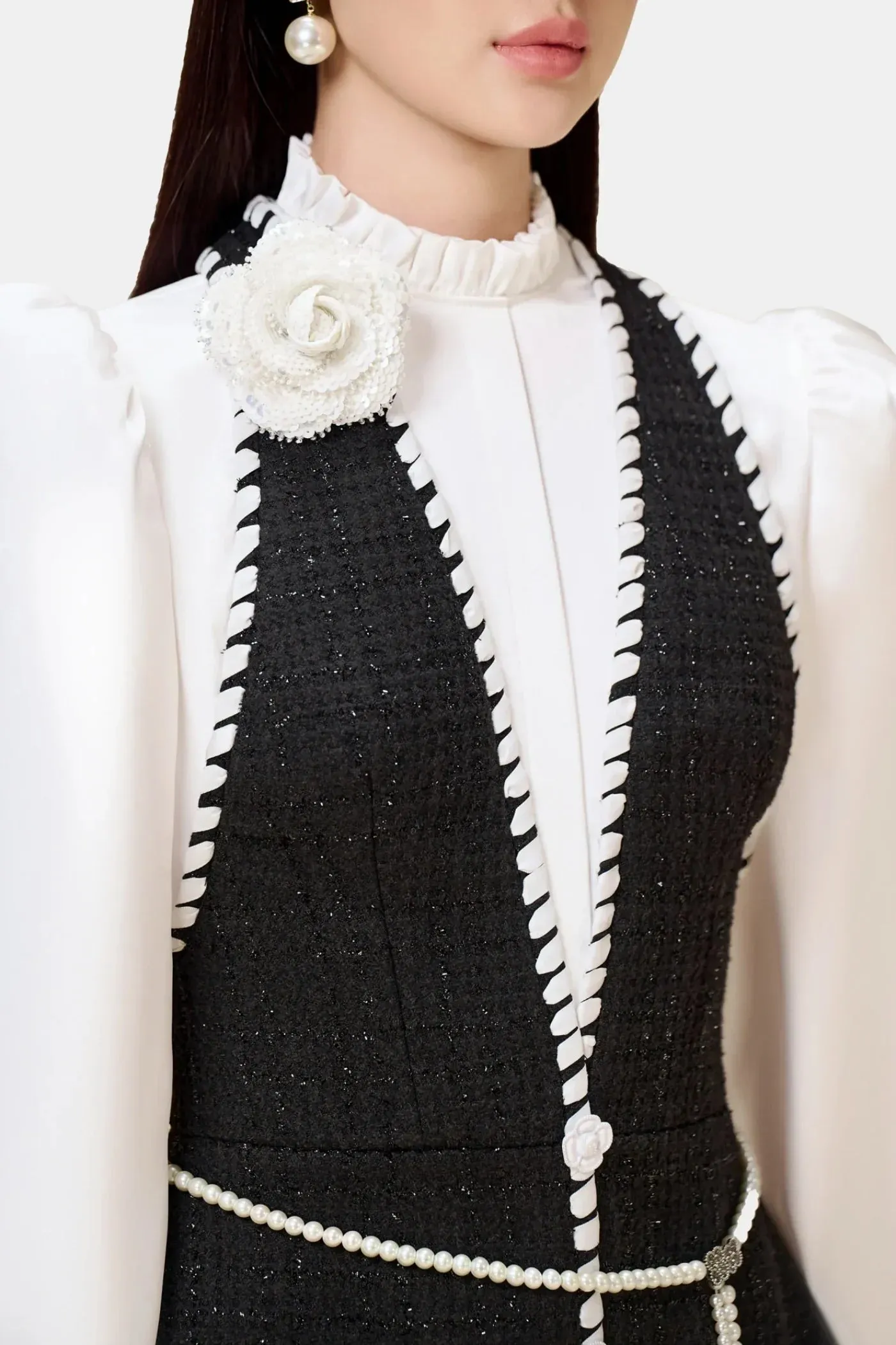 vicky Halter Tweed Shirt Romper Gloria Lanvin