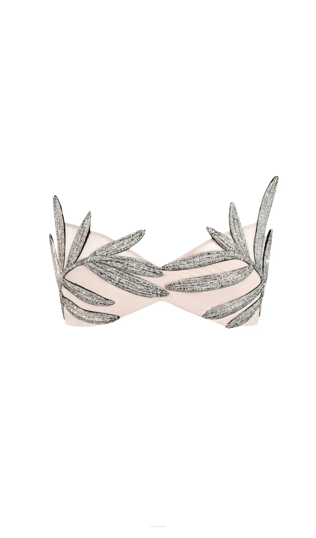 Vieby Leaf Crystal Bralette in Apricot Gloria Lanvin