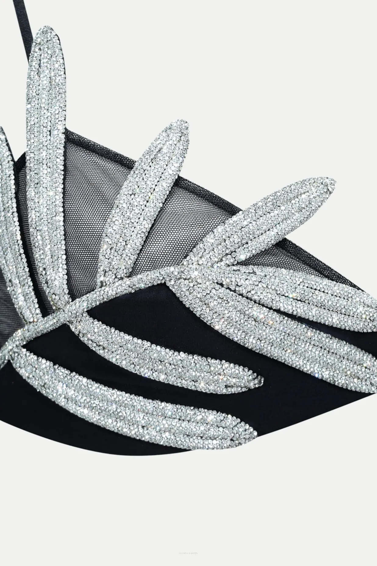 Vieby Leaf Crystal Bralette in Black Gloria Lanvin