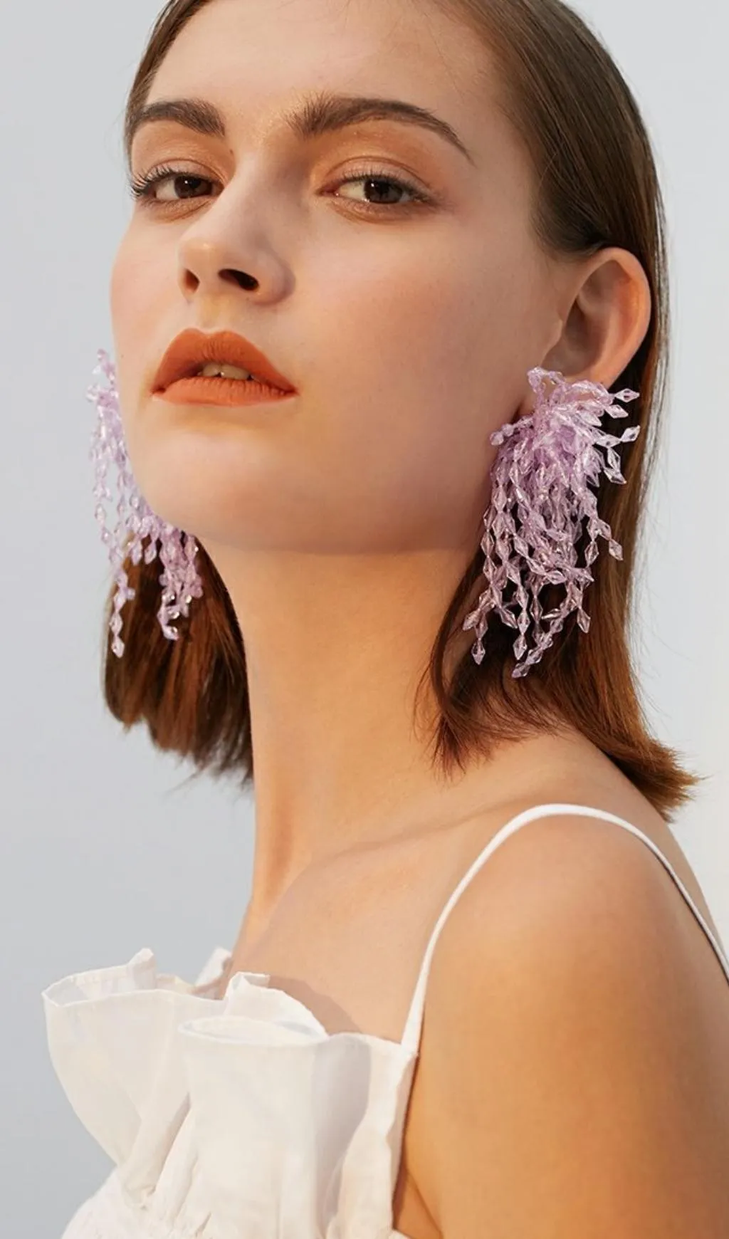 Violet Crystal earrings Gloria Lanvin