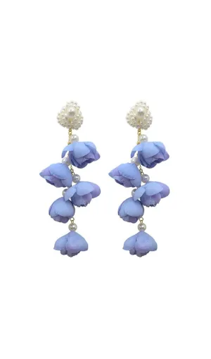 VIOLET PEARL FLOWER EARRINGS Gloria Lanvin
