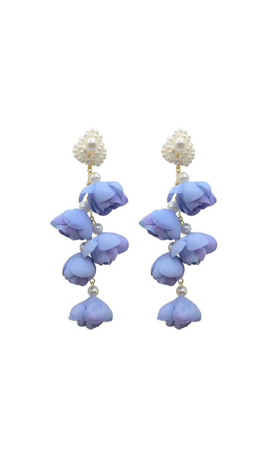 VIOLET PEARL FLOWER EARRINGS Gloria Lanvin