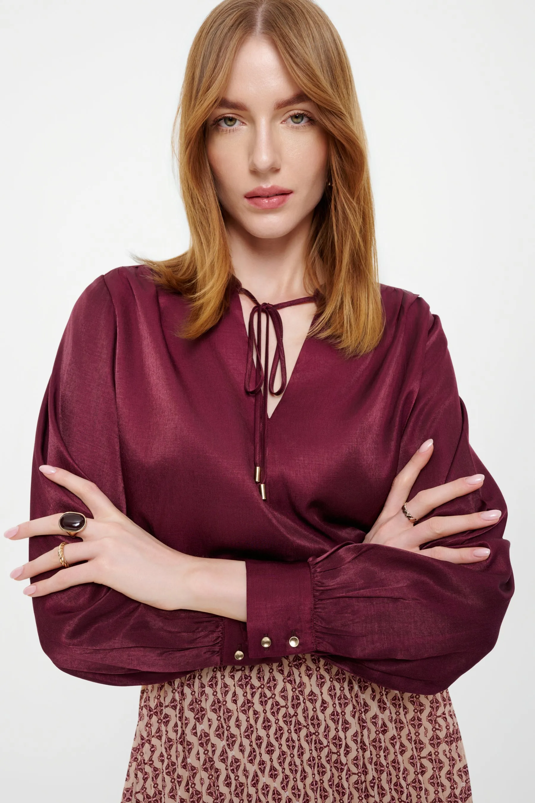 Viscose blouse in burgundy Gloria Lanvin