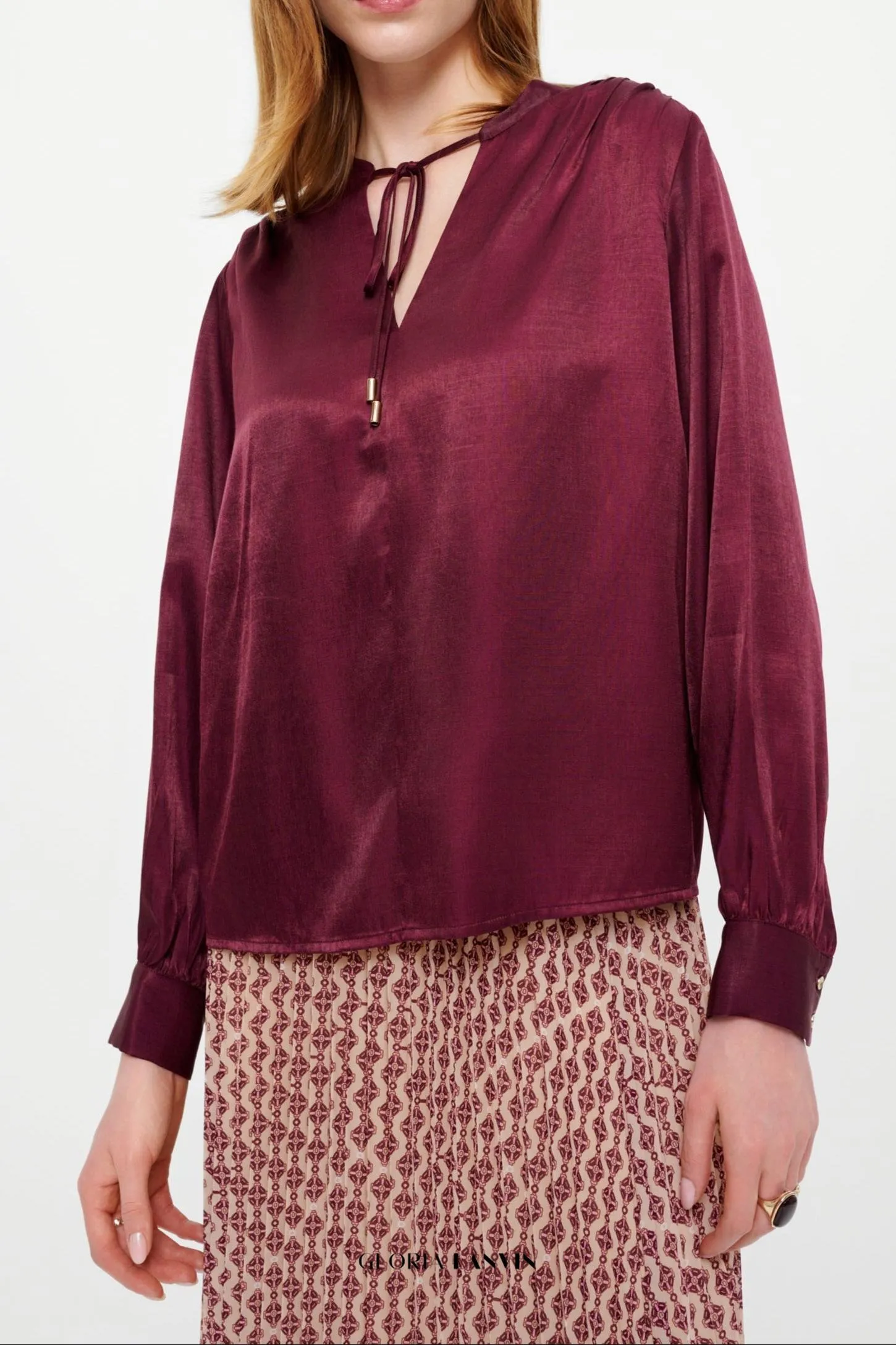 Viscose blouse in burgundy Gloria Lanvin