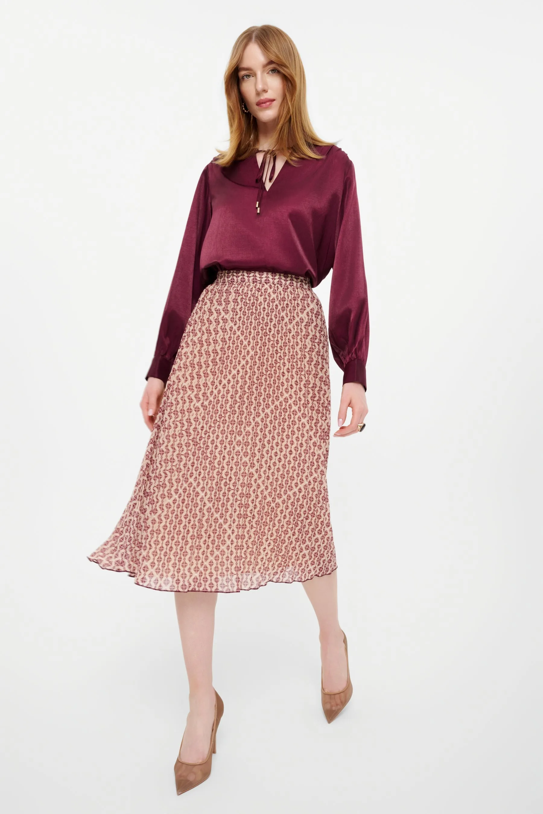 Viscose blouse in burgundy Gloria Lanvin