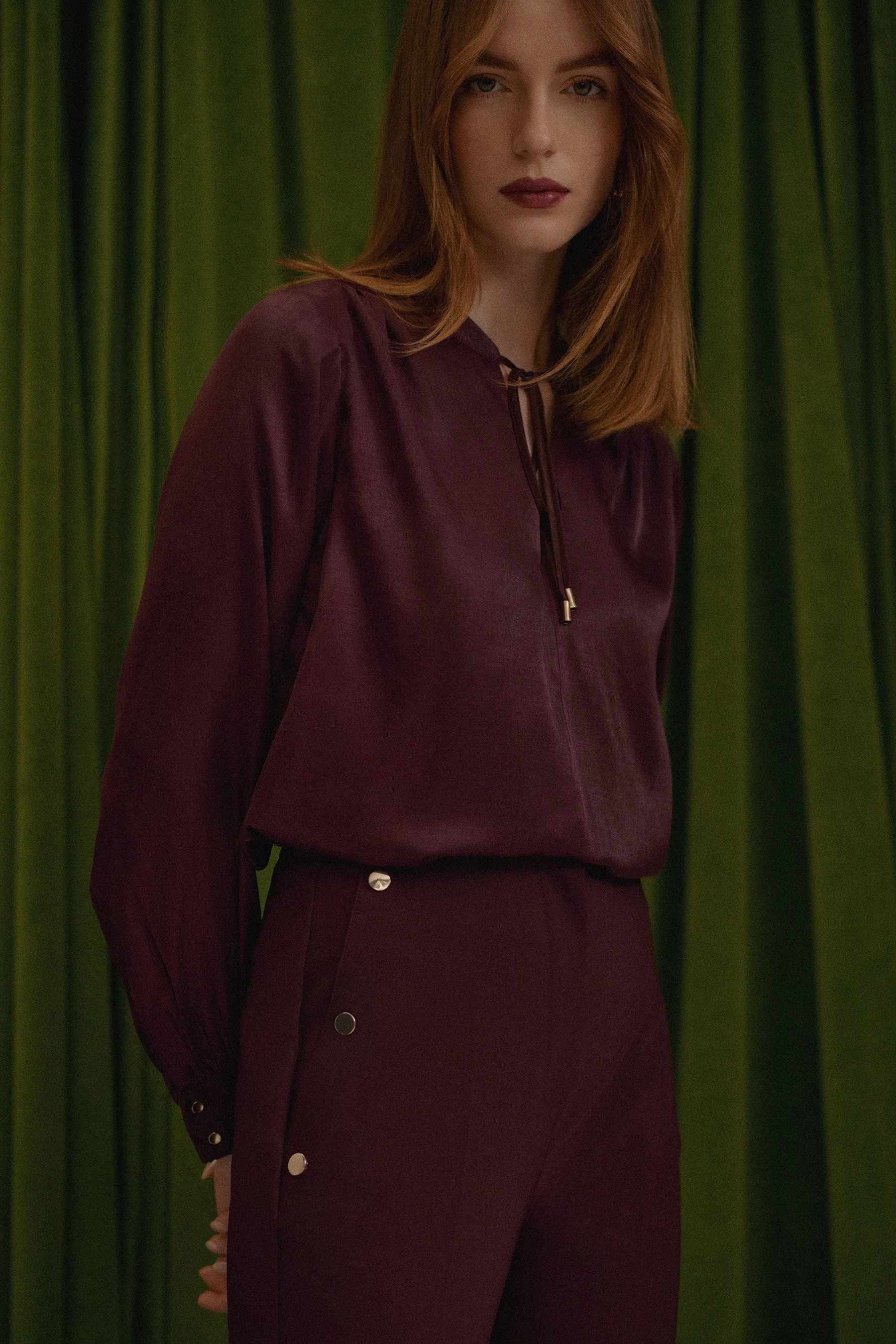 Viscose blouse in burgundy Gloria Lanvin