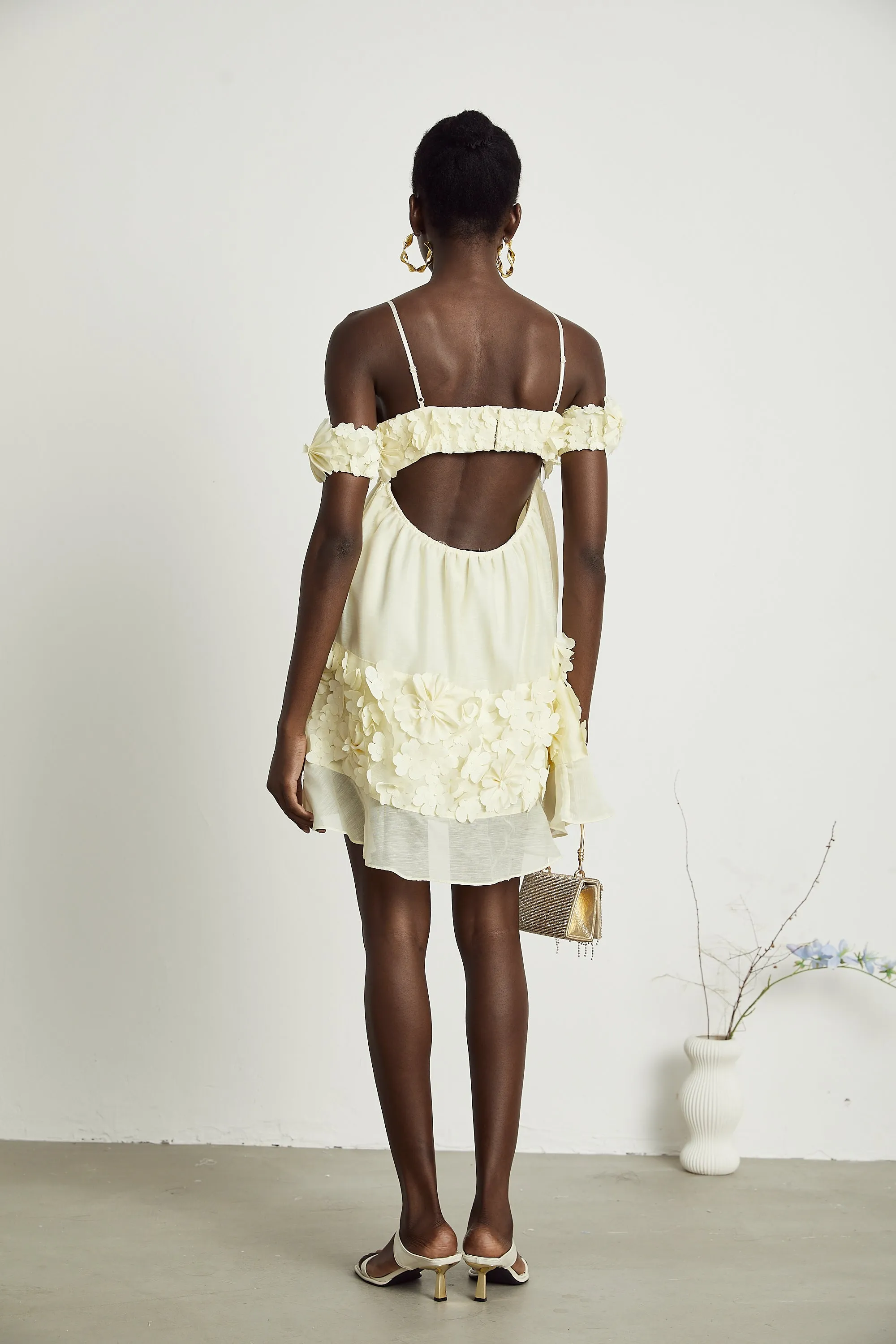 Vivien floral-appliqu off-shoulder mini dress Gloria Lanvin