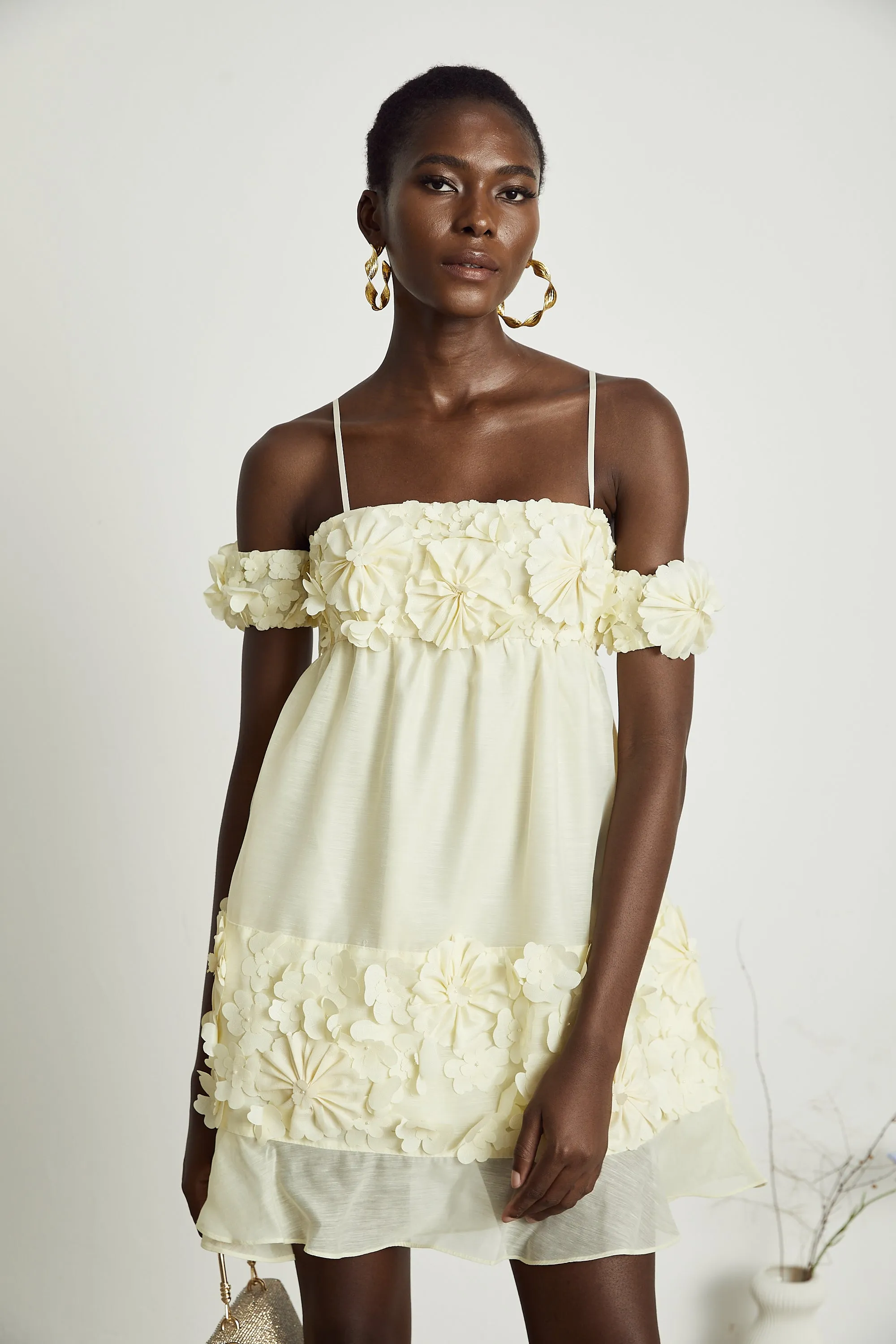 Vivien floral-appliqu off-shoulder mini dress Gloria Lanvin