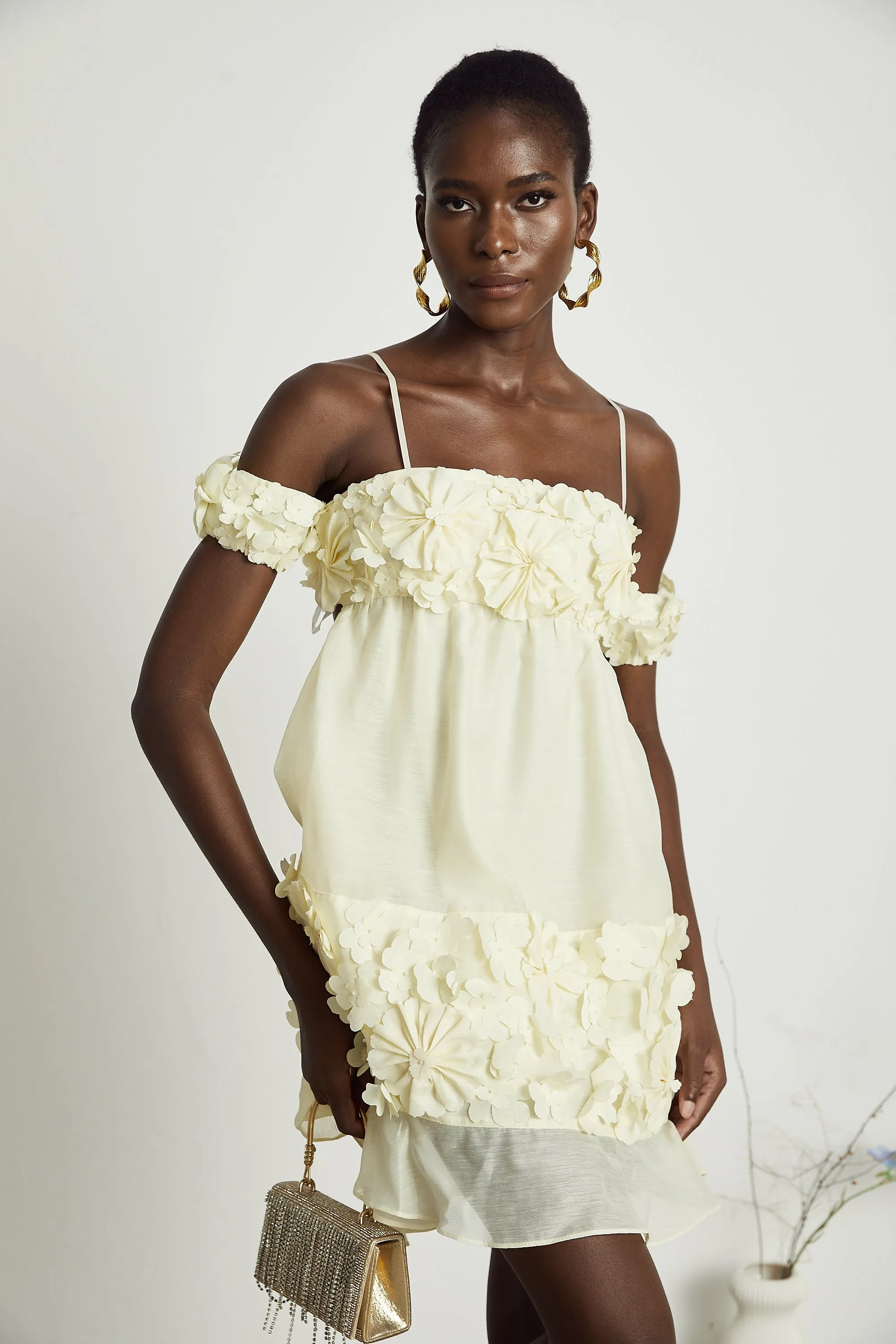 Vivien floral-appliqu off-shoulder mini dress Gloria Lanvin
