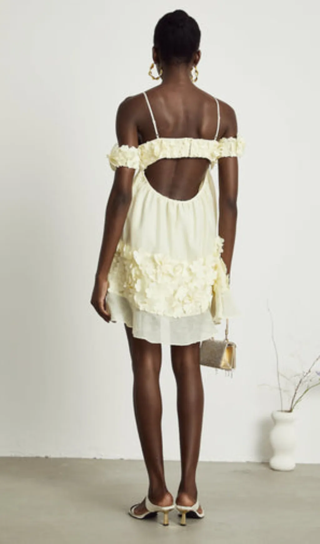 Vivien floral-appliqu off-shoulder mini dress Gloria Lanvin