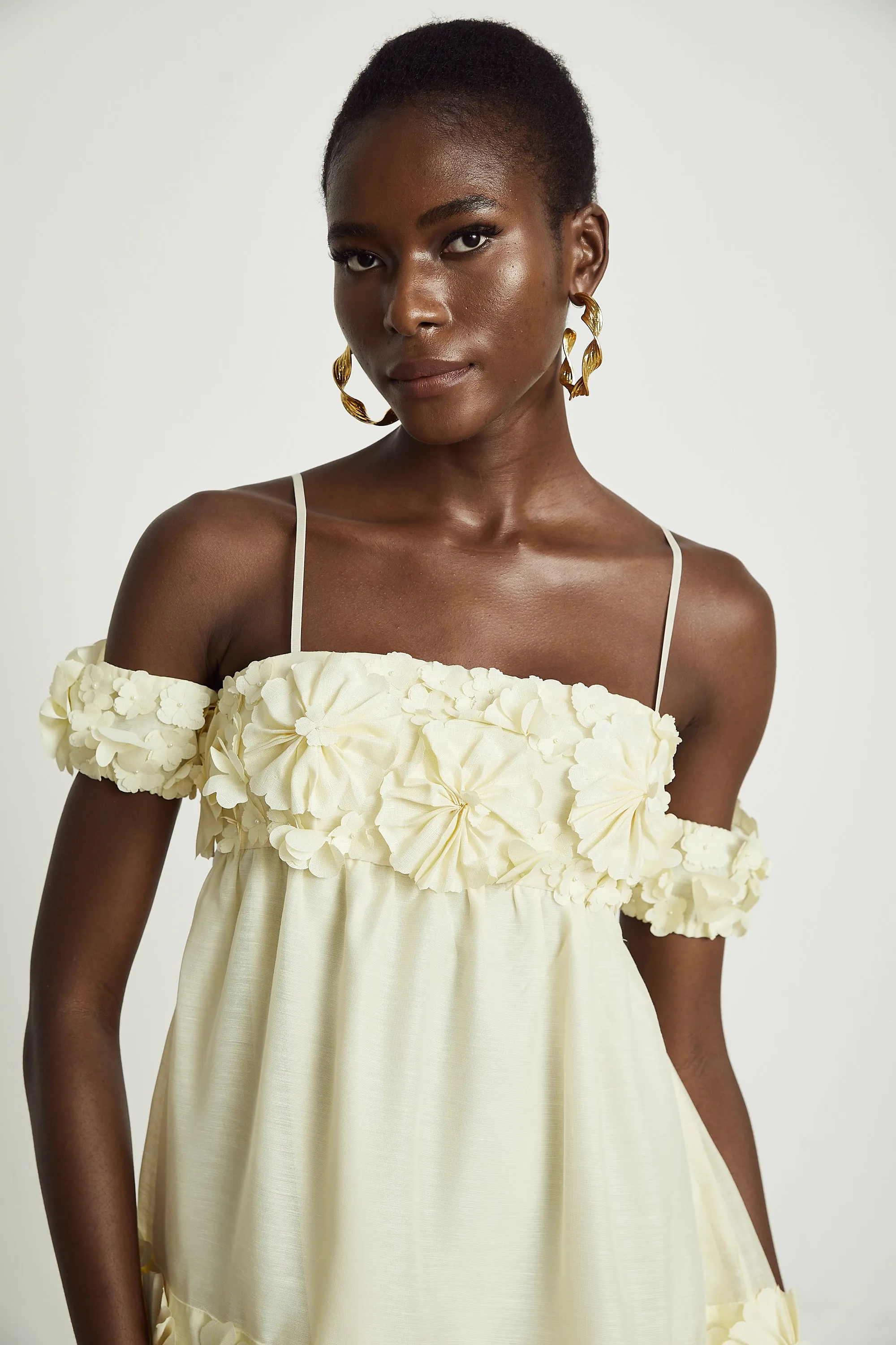 Vivien floral-appliqu off-shoulder mini dress Gloria Lanvin