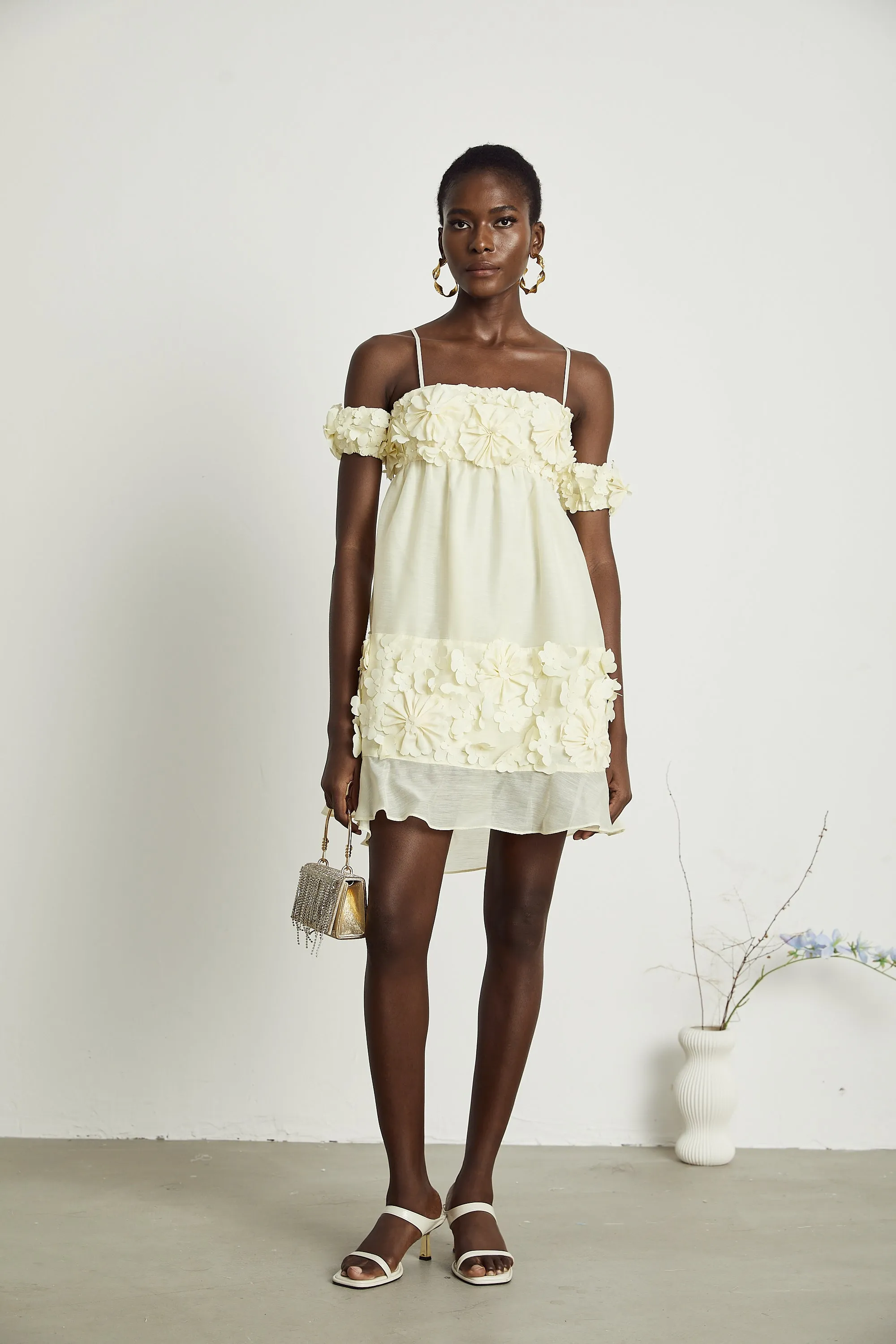 Vivien floral-appliqu off-shoulder mini dress Gloria Lanvin