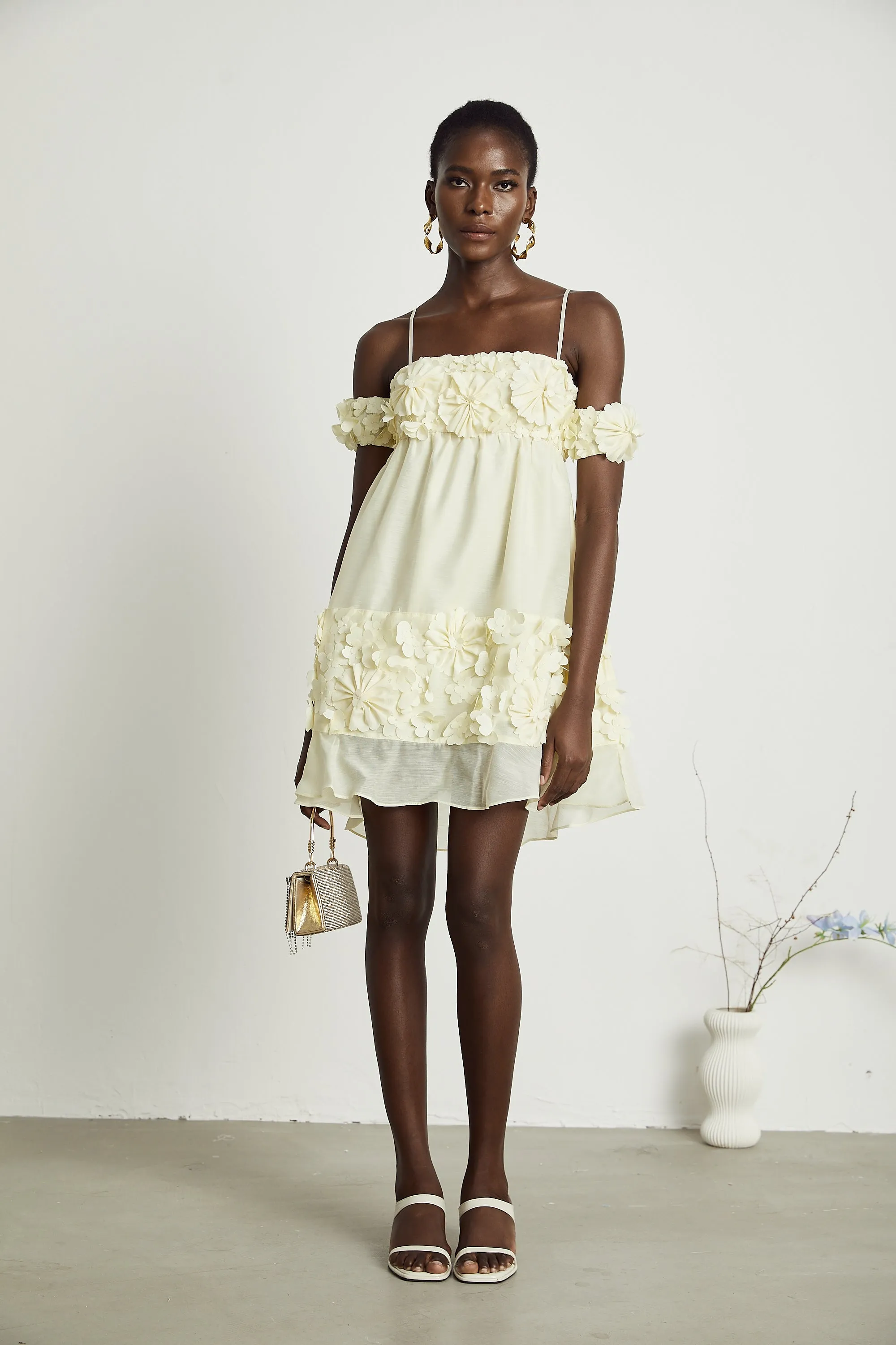 Vivien floral-appliqu off-shoulder mini dress Gloria Lanvin