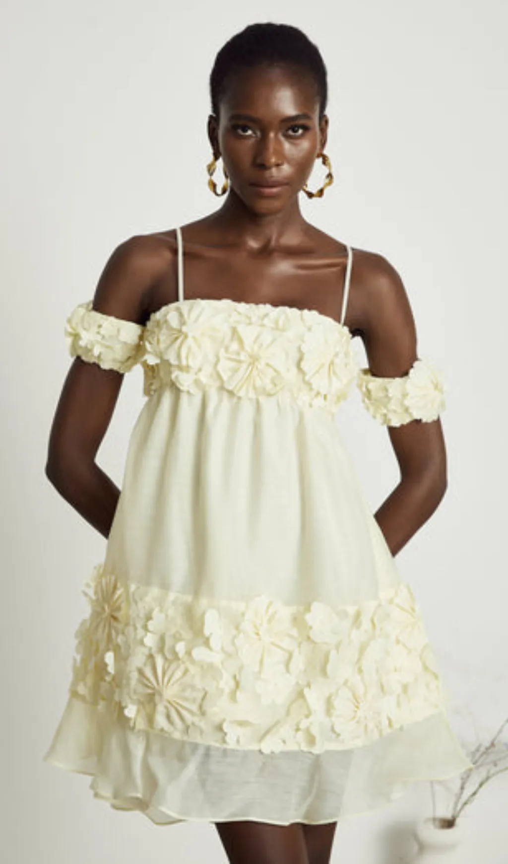 Vivien floral-appliqu off-shoulder mini dress Gloria Lanvin