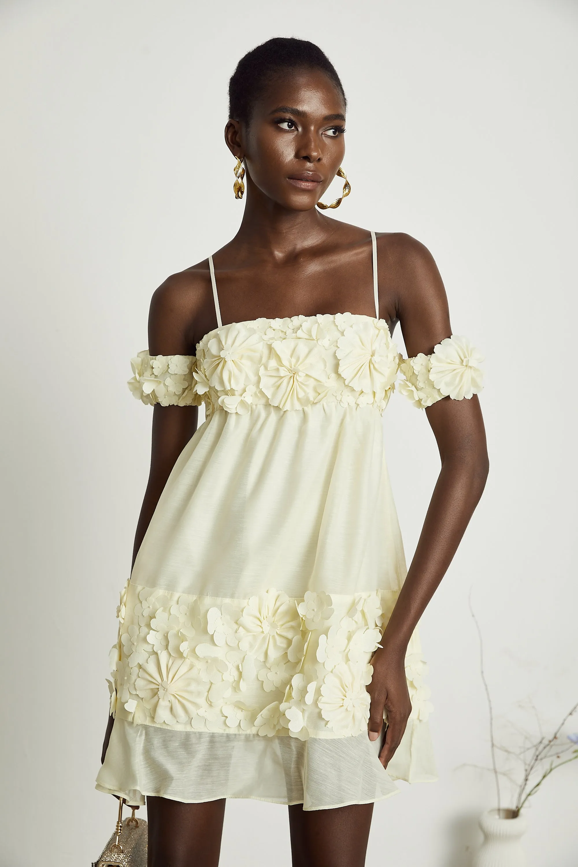 Vivien floral-appliqu off-shoulder mini dress Gloria Lanvin