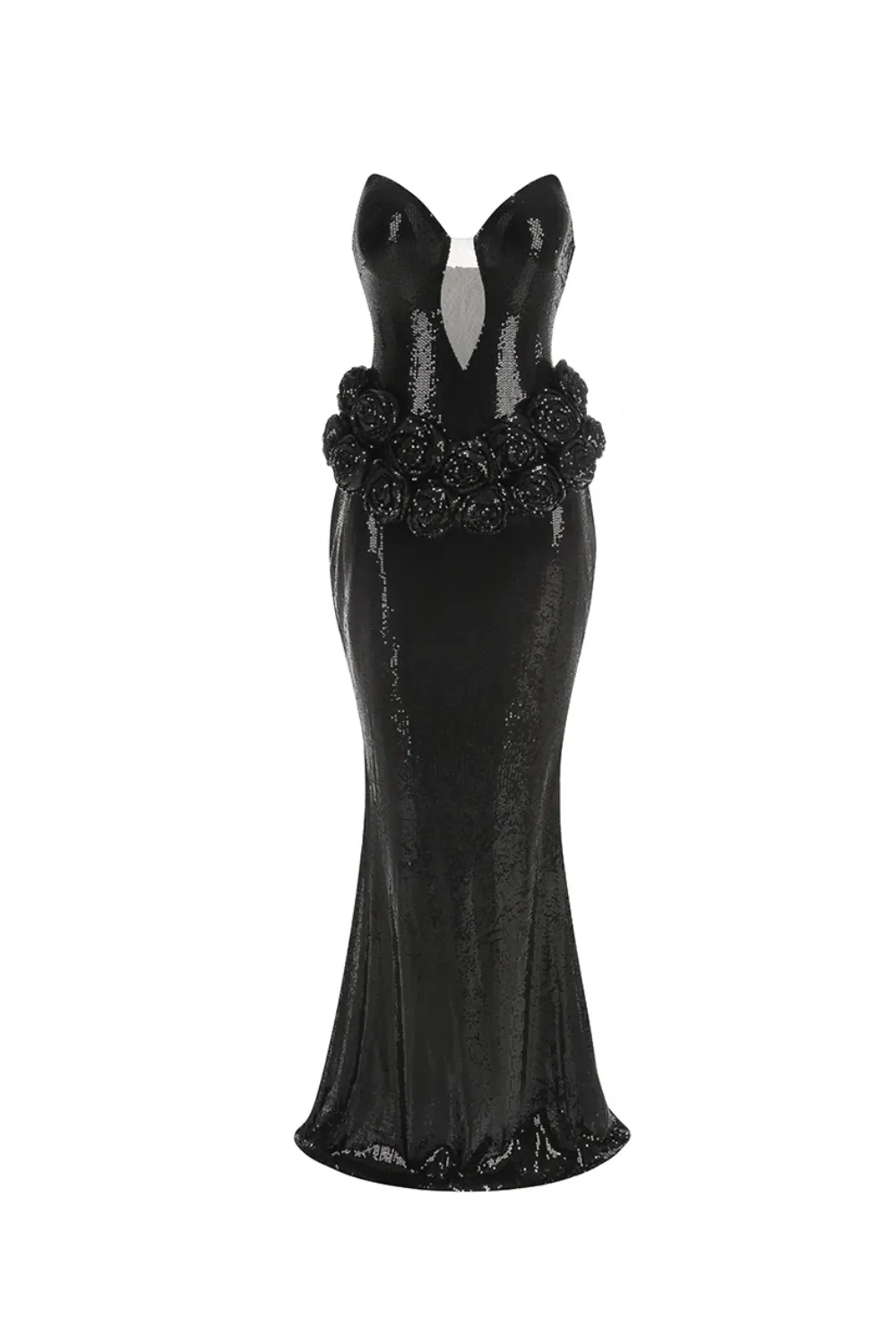 vivien off-shoulder sequin prom maxi dress in black Gloria Lanvin