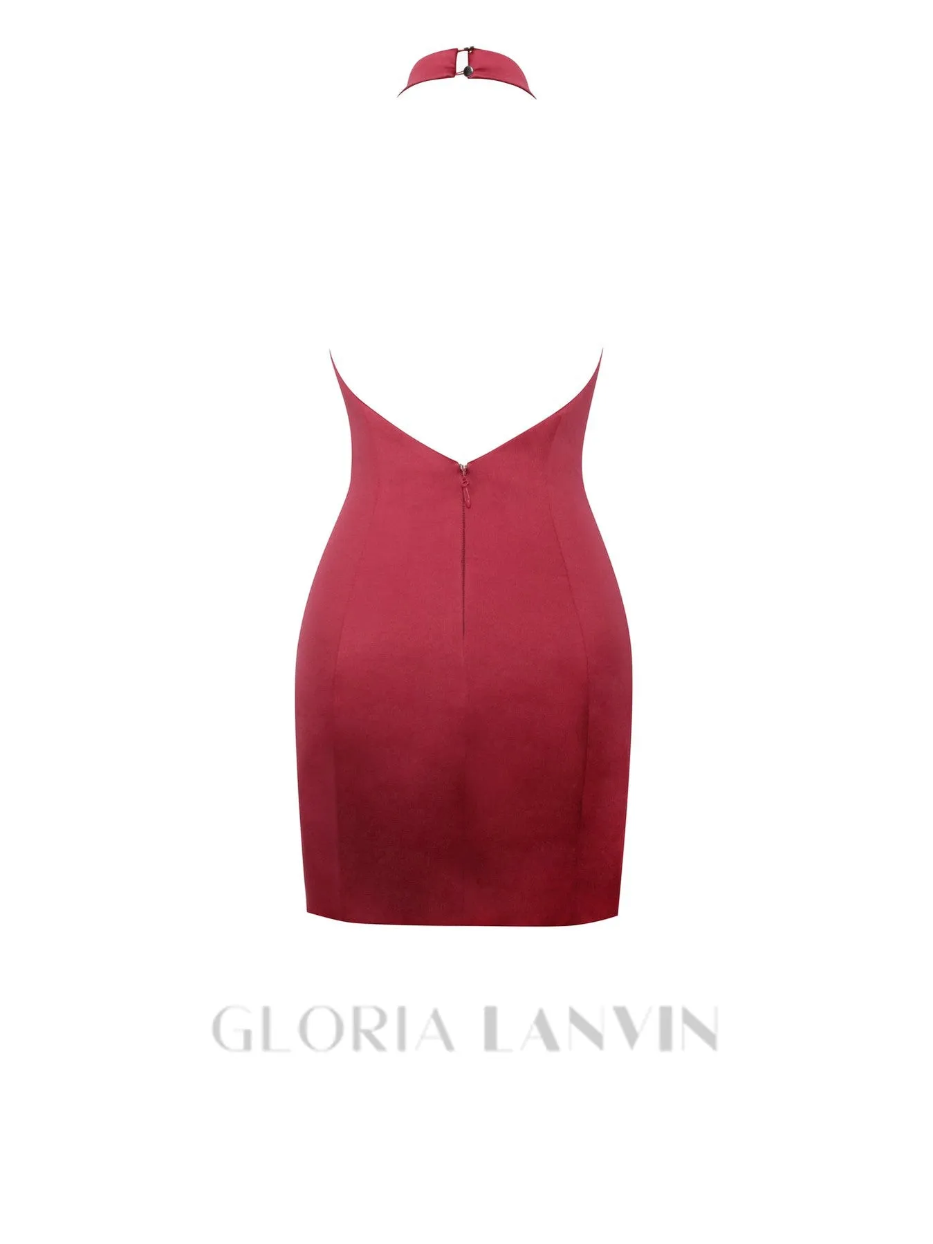 VIVIEN SATIN MINI DRESS IN RED Gloria Lanvin