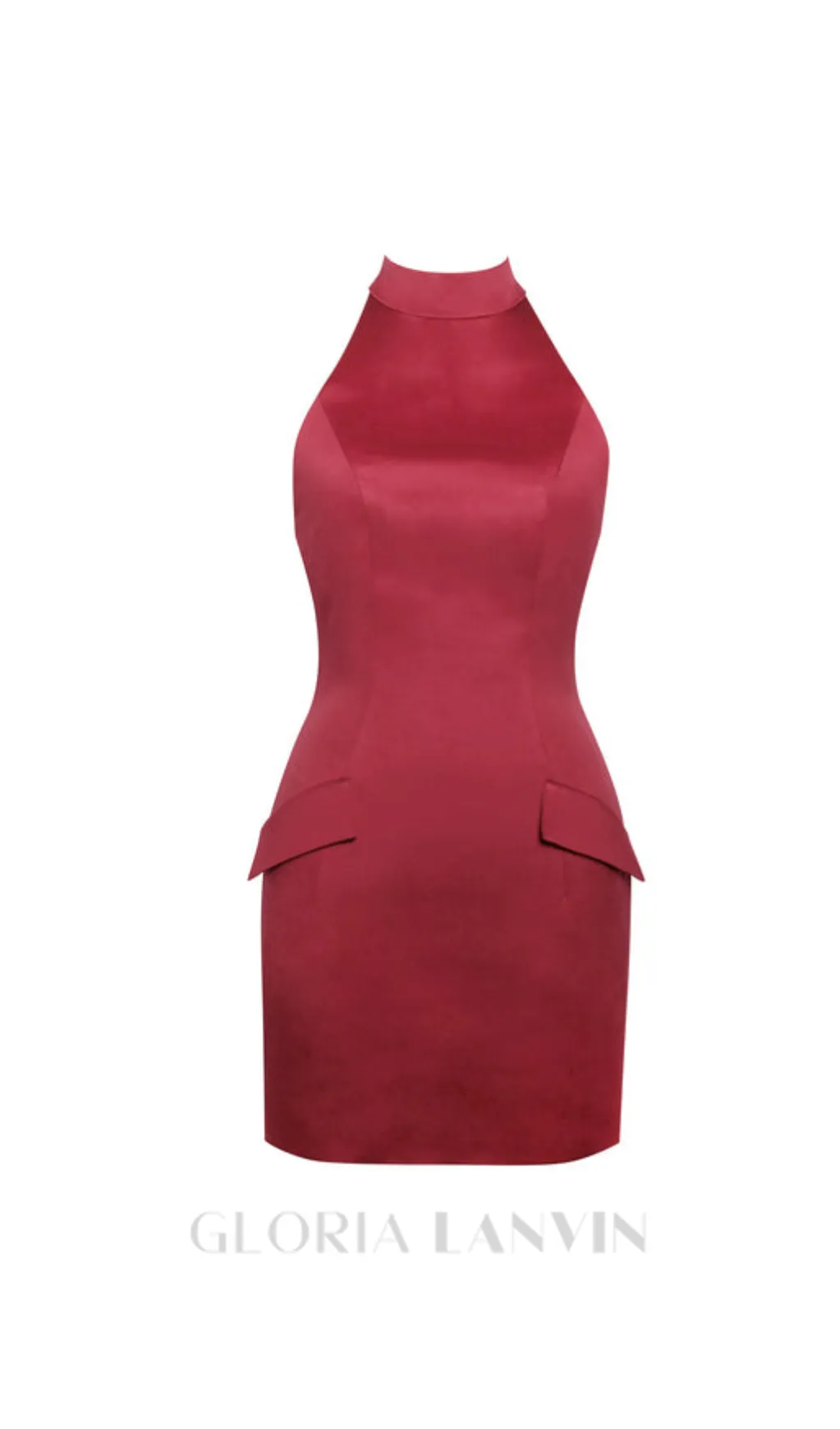 VIVIEN SATIN MINI DRESS IN RED Gloria Lanvin