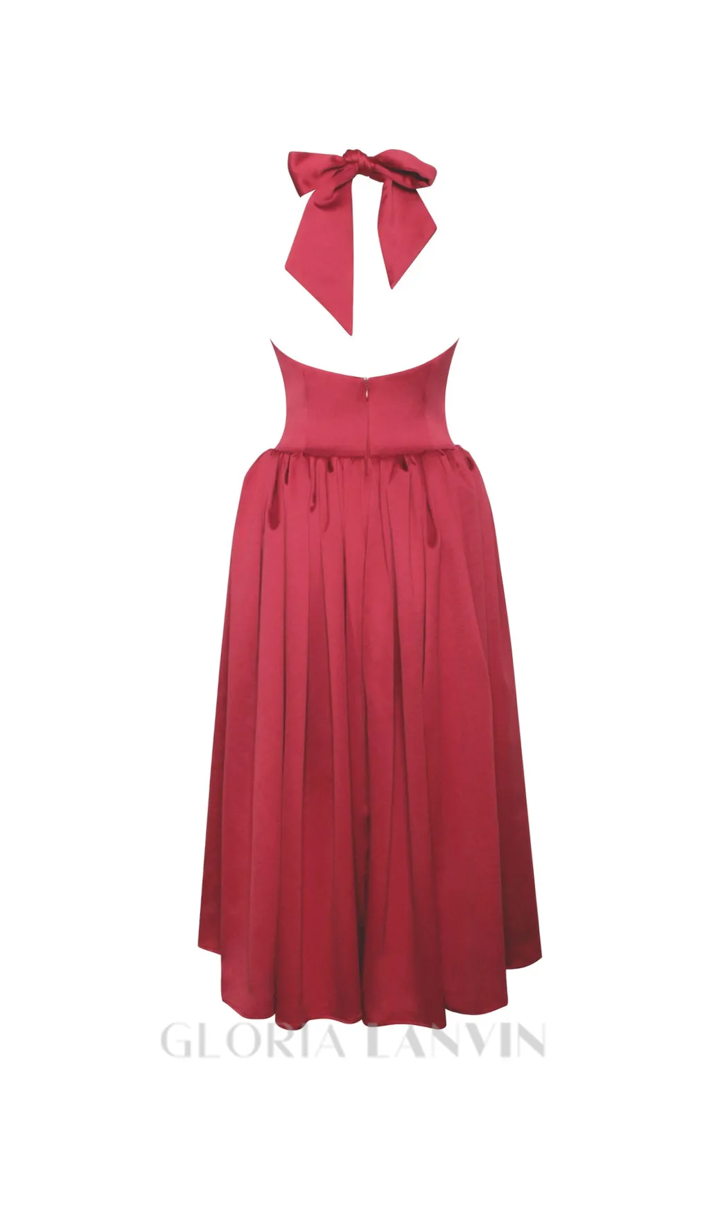 WENDY PLUNGING HALTER BACKLESS MAXI DRESS IN RED Gloria Lanvin