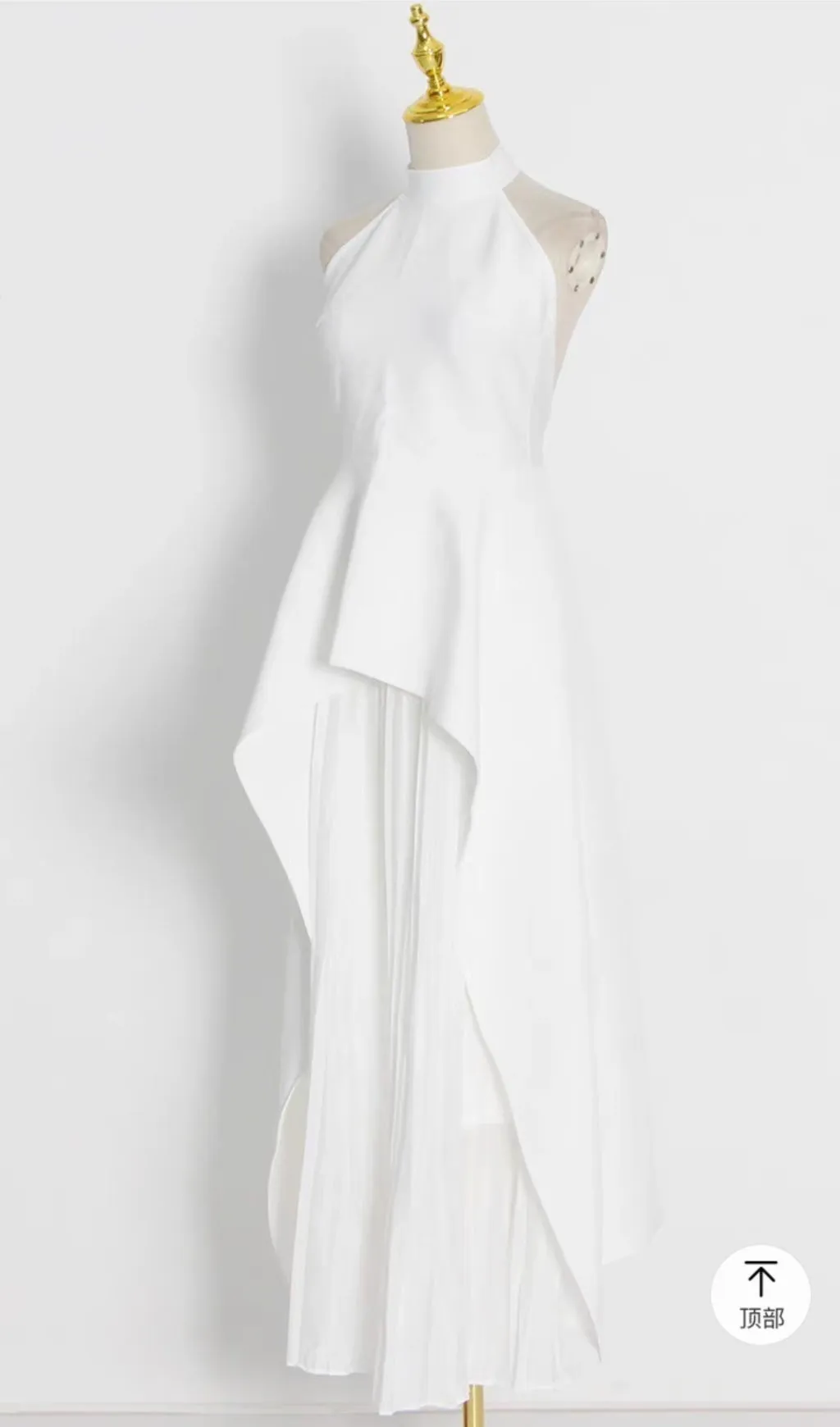 WHITE BANDAGE HALTER IRREGULAR MAXI DRESS Gloria Lanvin