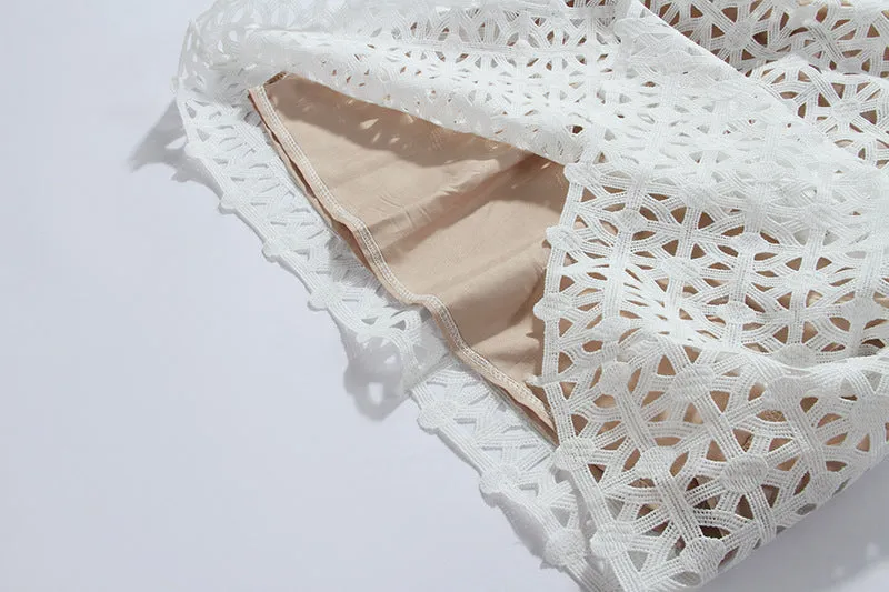 WHITE BOW EMBROIDERED MINI DRESS Gloria Lanvin