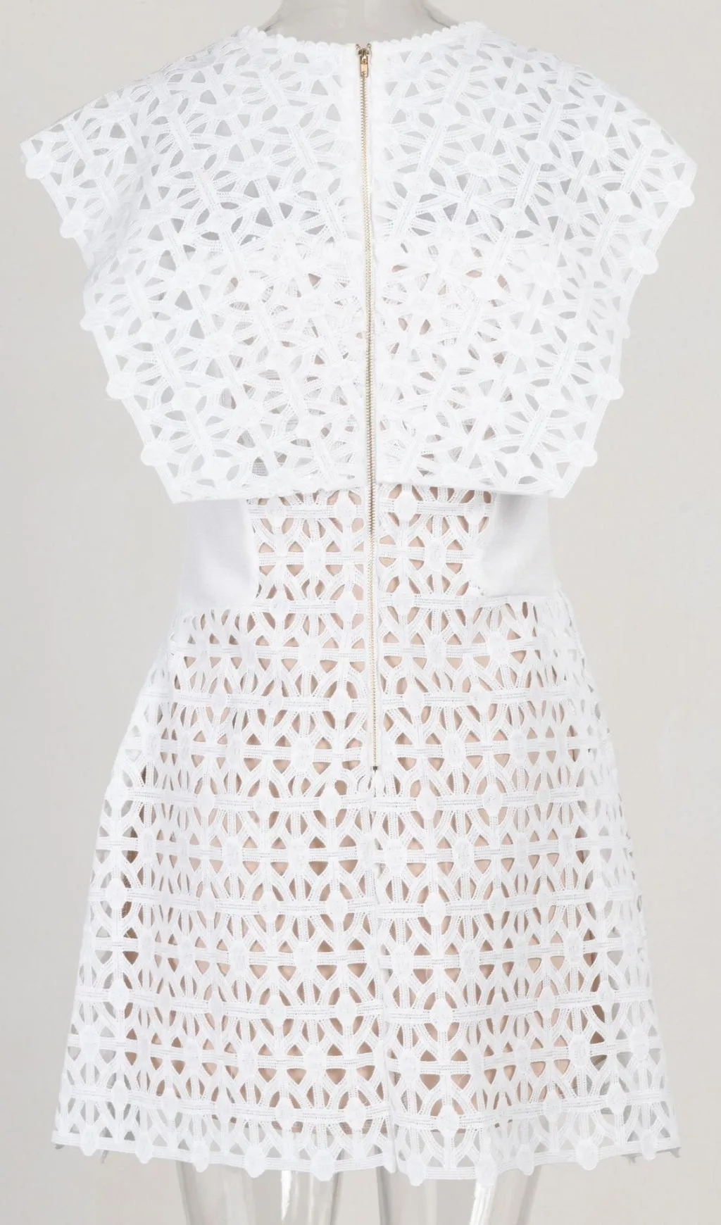 WHITE BOW EMBROIDERED MINI DRESS Gloria Lanvin