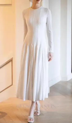 white crochet lace maxi dress with sleeves Gloria Lanvin