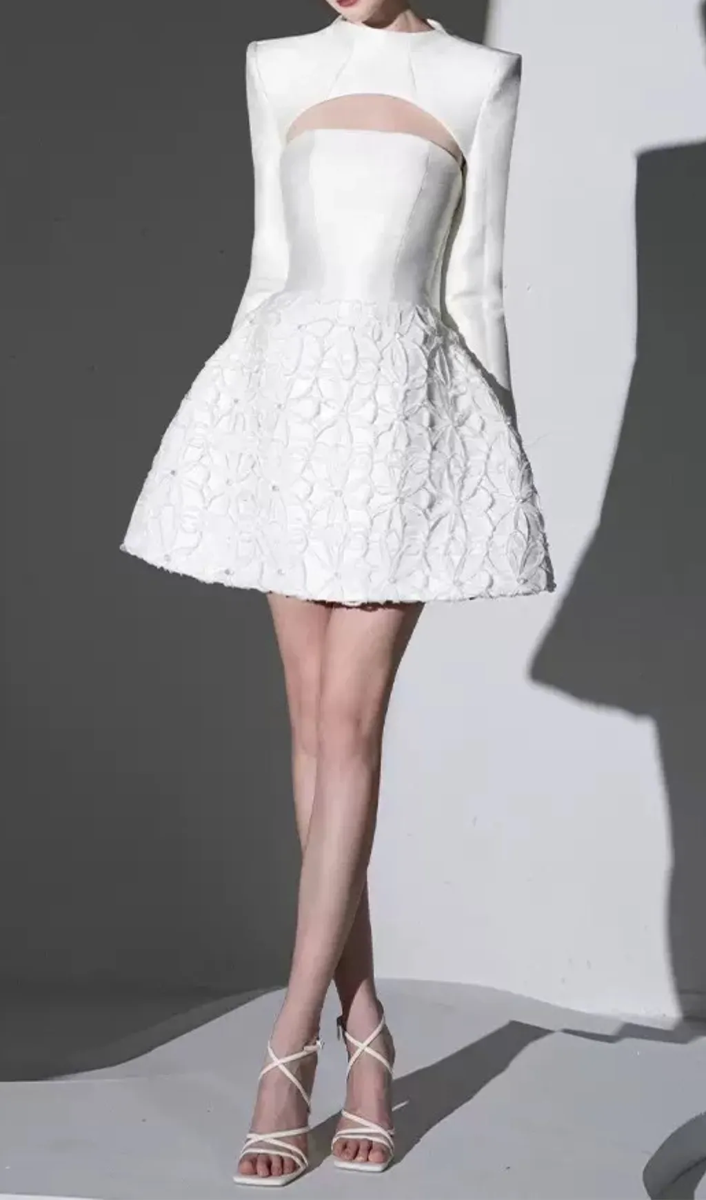 WHITE EMBELLISHED STRAPLESS MINI DRESS Gloria Lanvin