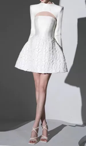 WHITE EMBELLISHED STRAPLESS MINI DRESS Gloria Lanvin