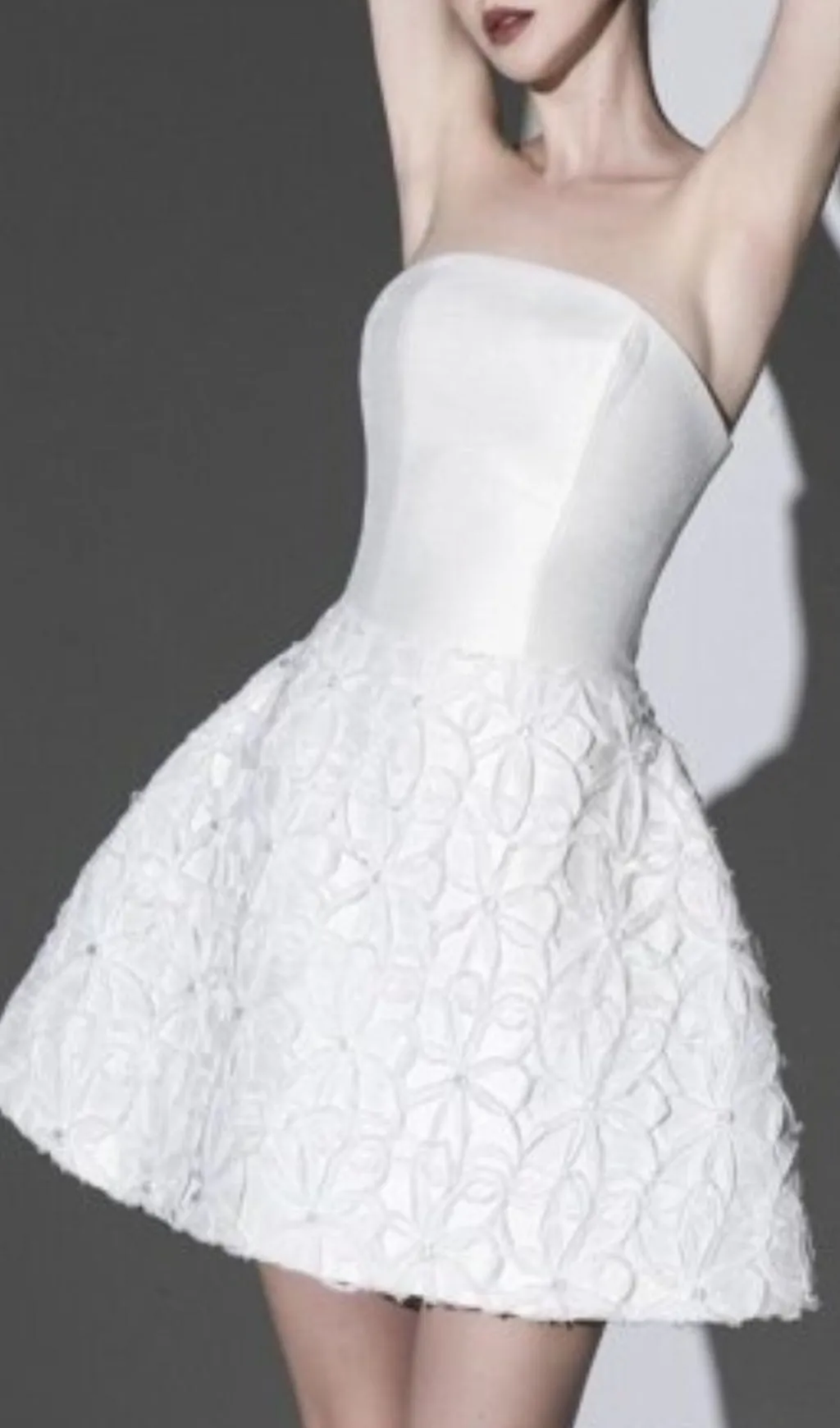 WHITE EMBELLISHED STRAPLESS MINI DRESS Gloria Lanvin