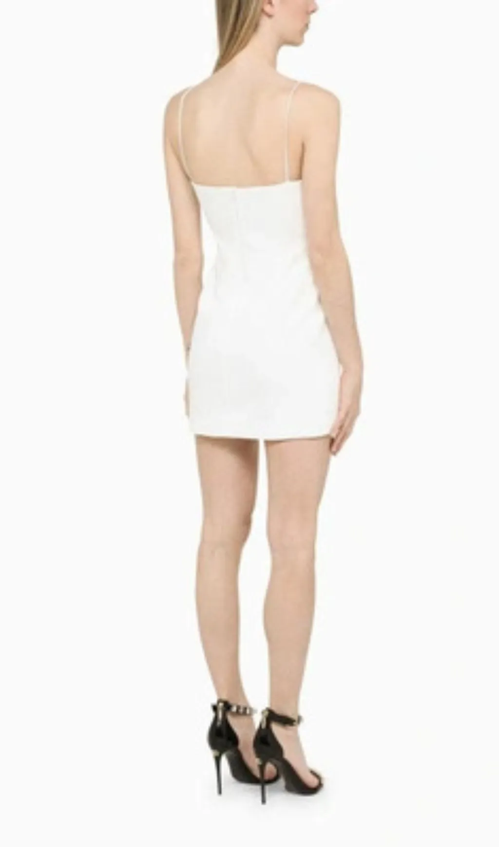 WHITE FLORAL-APPLIQUE MINI DRESS Gloria Lanvin