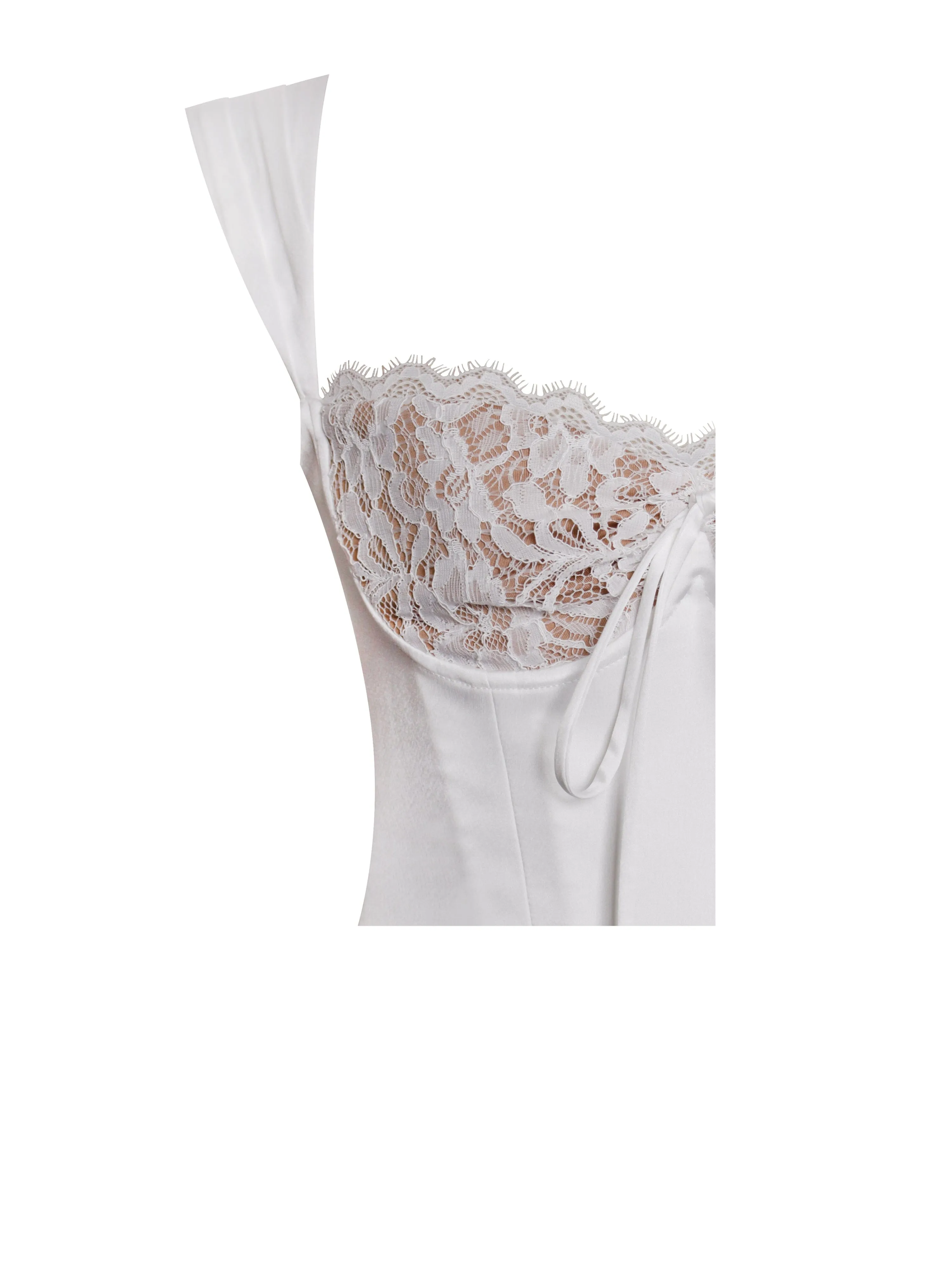 WHITE LACE SATIN CORSET TOP Gloria Lanvin