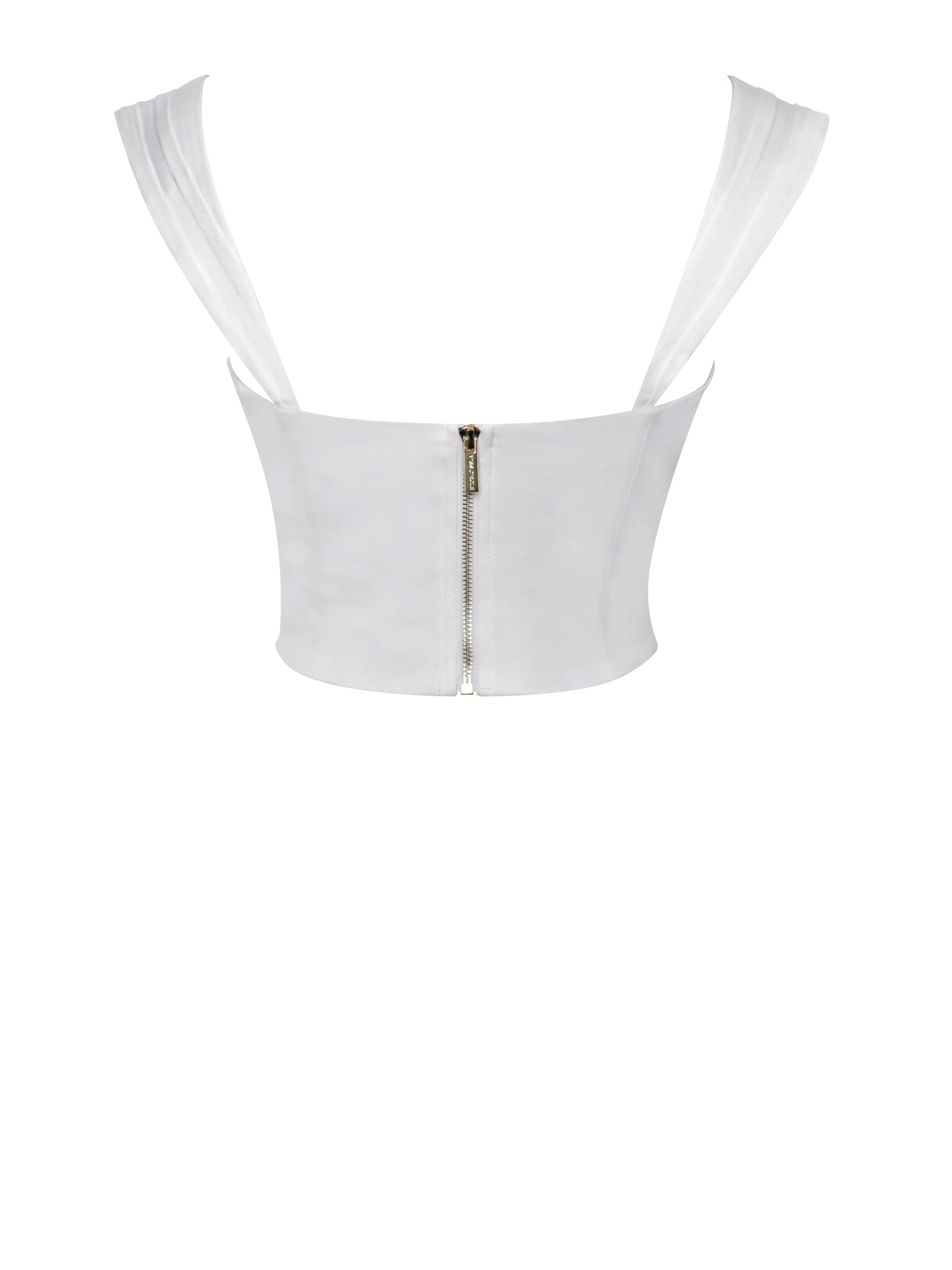 WHITE LACE SATIN CORSET TOP Gloria Lanvin
