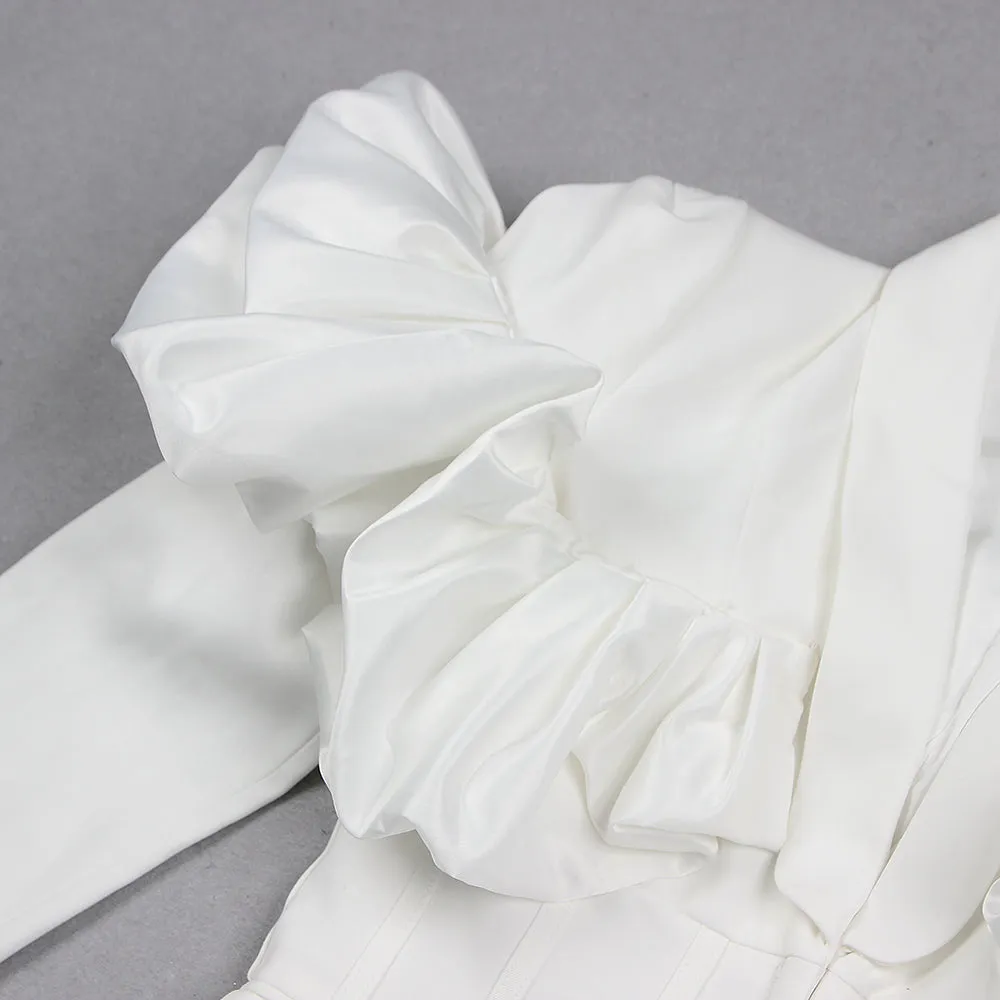 WHITE LONG SLEEVE PUFF DETAIL BLAZER DRESS Gloria Lanvin
