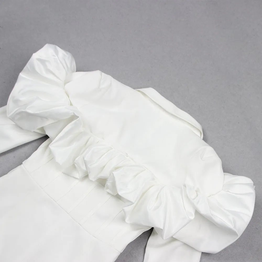 WHITE LONG SLEEVE PUFF DETAIL BLAZER DRESS Gloria Lanvin