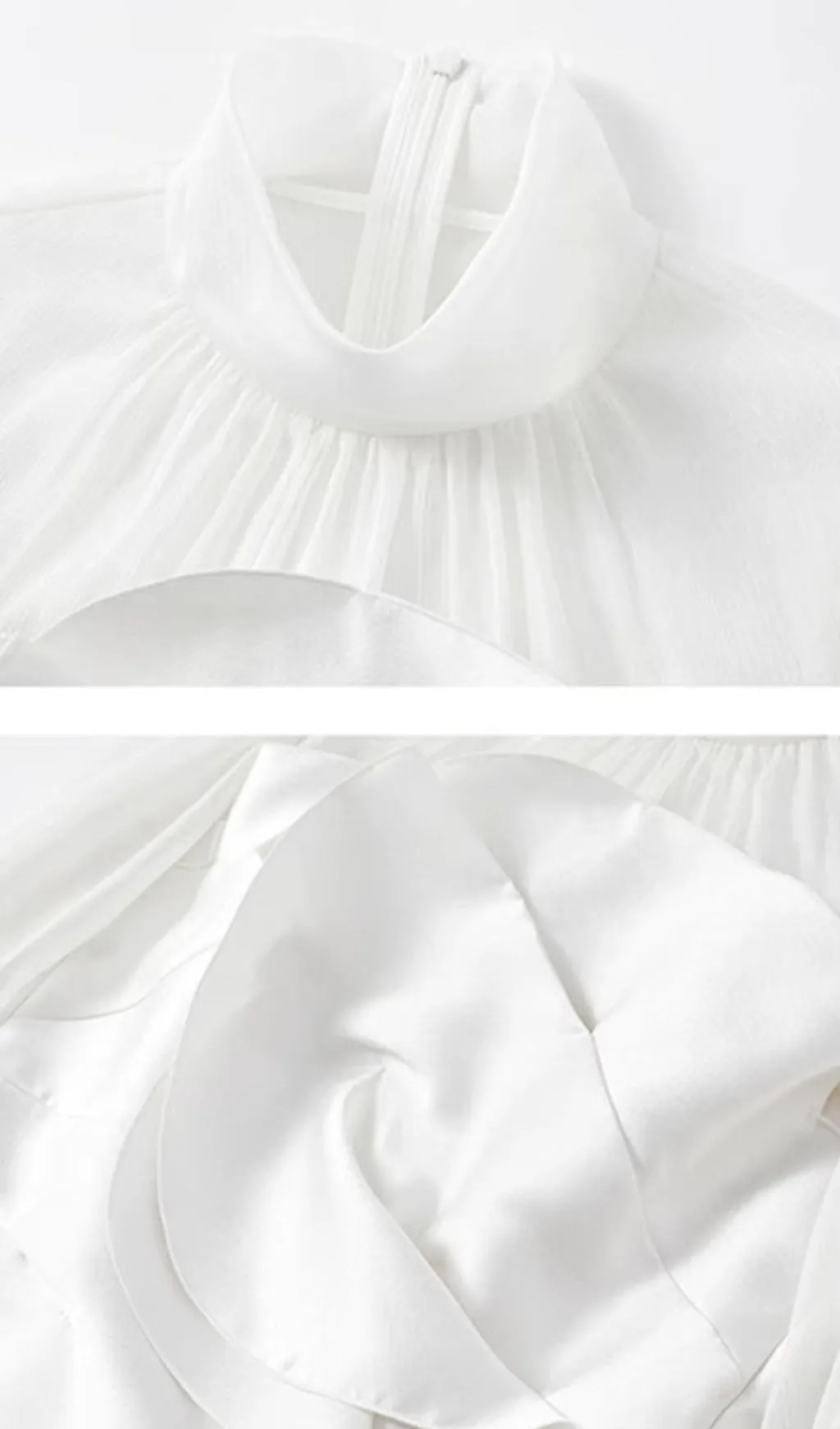WHITE MESH LONG SLEEVE MINI DRESS Gloria Lanvin
